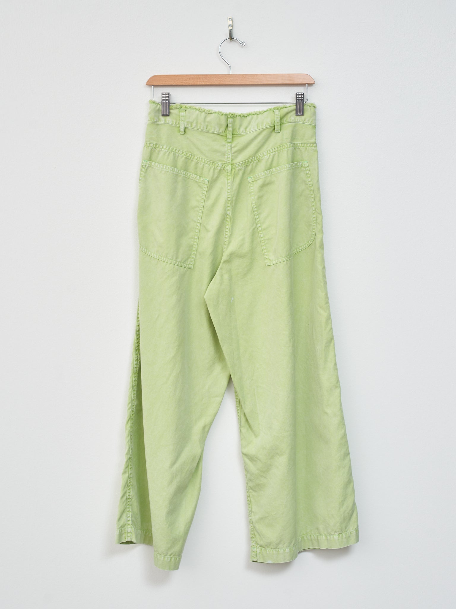Namu Shop - Unfil Egyptian Cotton Wide Leg Pants - Washed Green