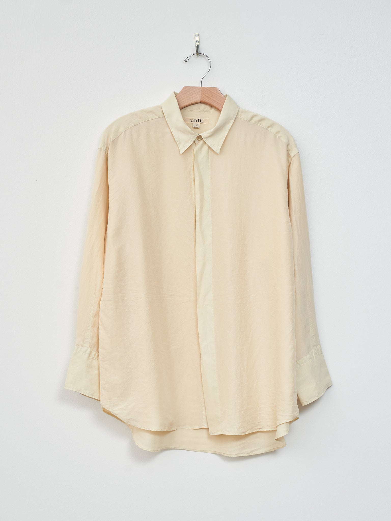 Namu Shop - Unfil Silk Habotai Oversized Shirt - Butter