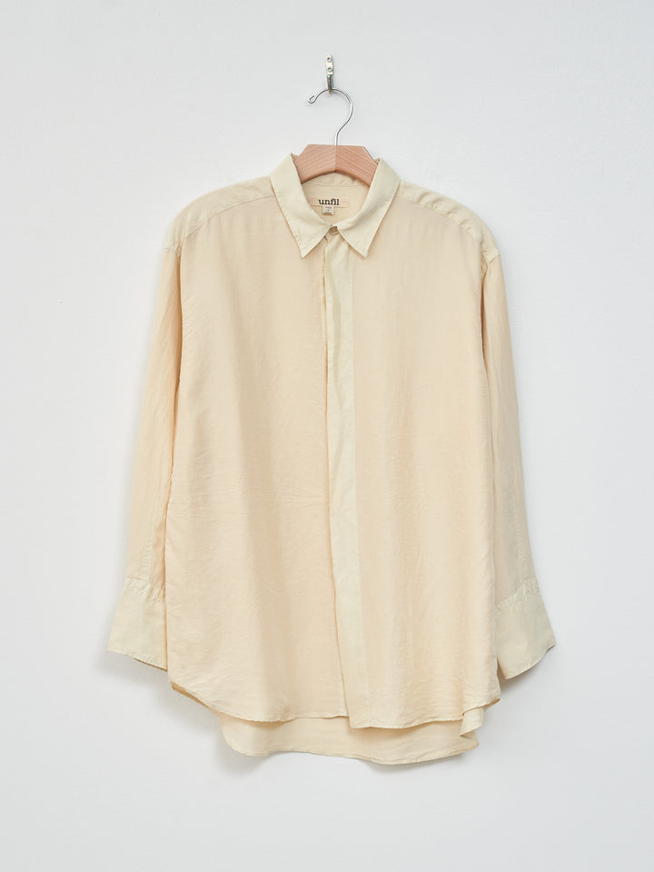 Namu Shop - Unfil Silk Habotai Oversized Shirt - Butter