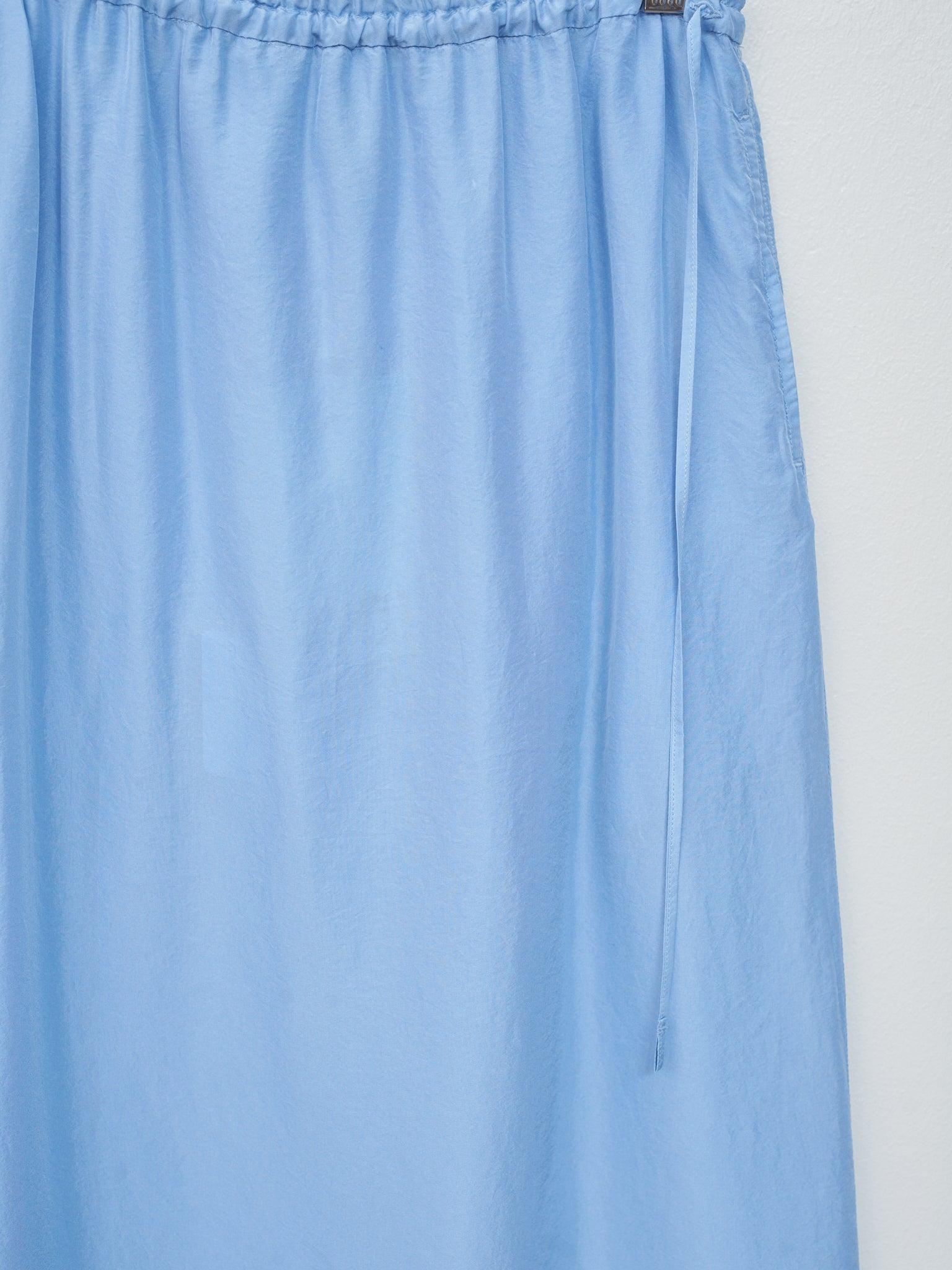 Namu Shop - Unfil Silk Habotai Maxi Skirt - Sax Blue