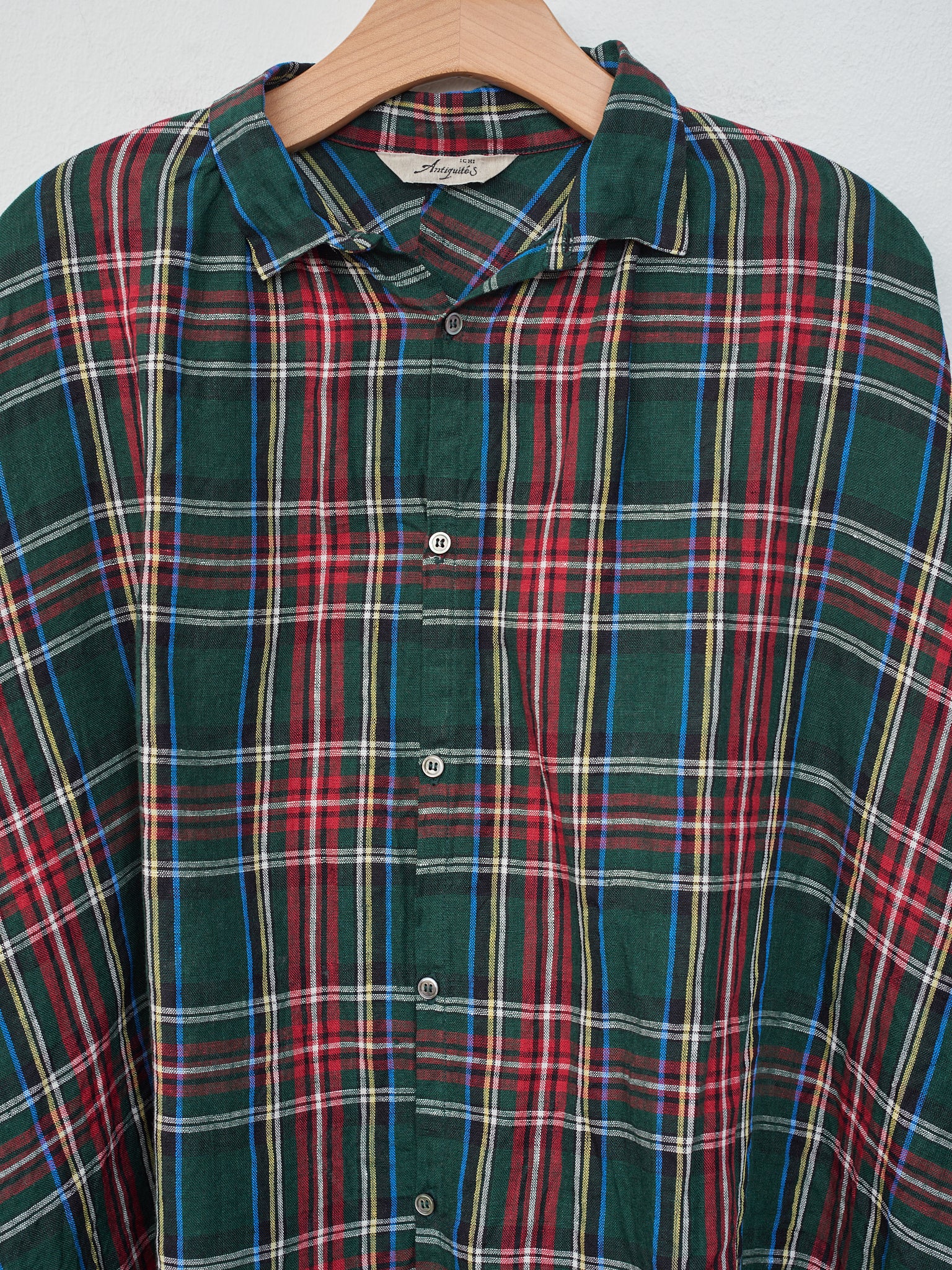 Namu Shop - Ichi Linen Tartan Shirt - Green