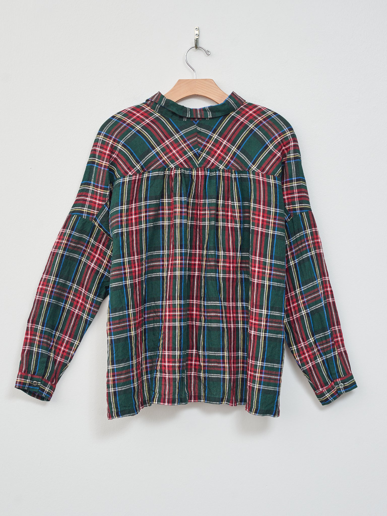 Namu Shop - Ichi Linen Tartan Shirt - Green