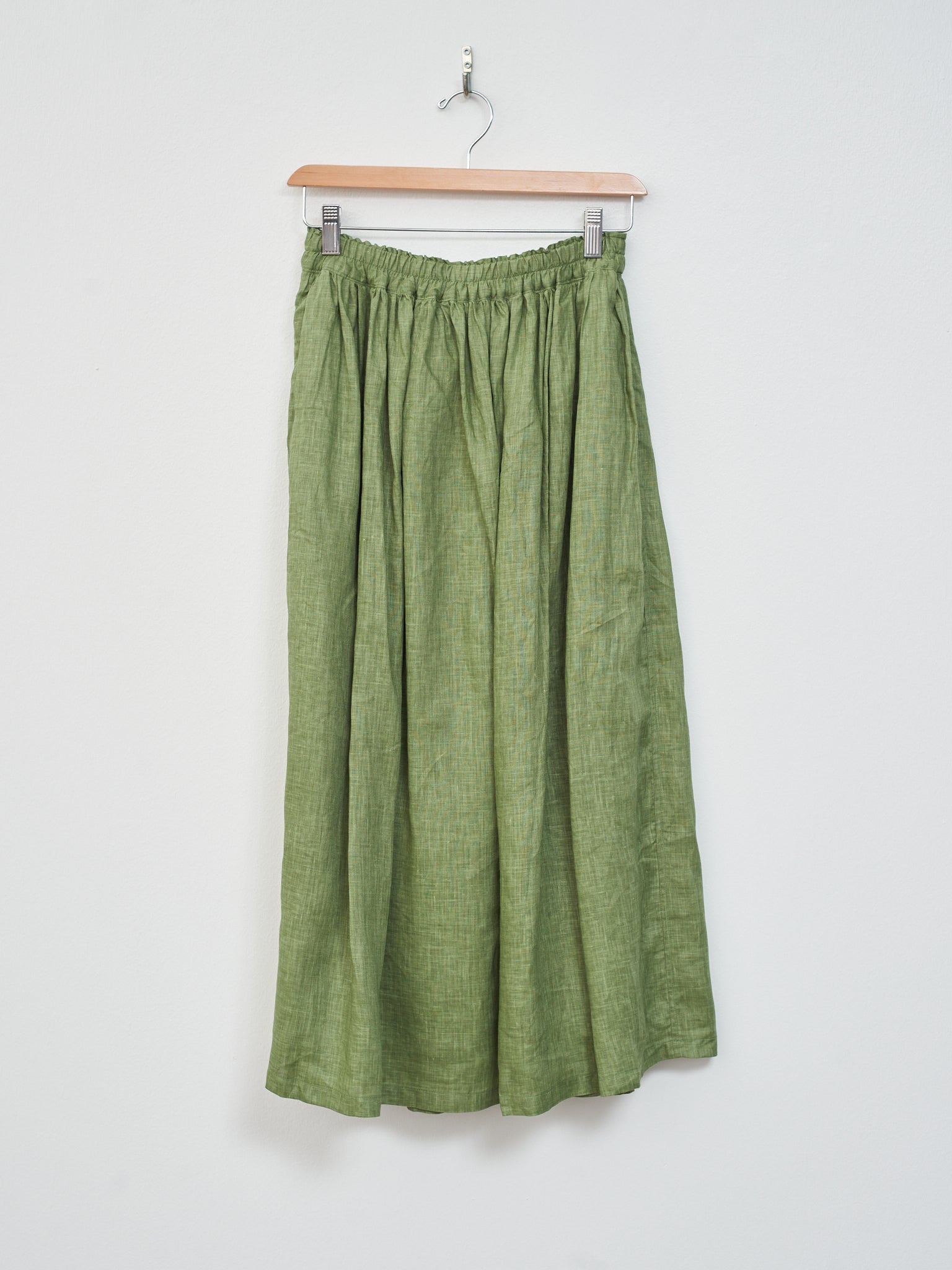 Namu Shop - Ichi Pigment Color Linen Skirt - Green