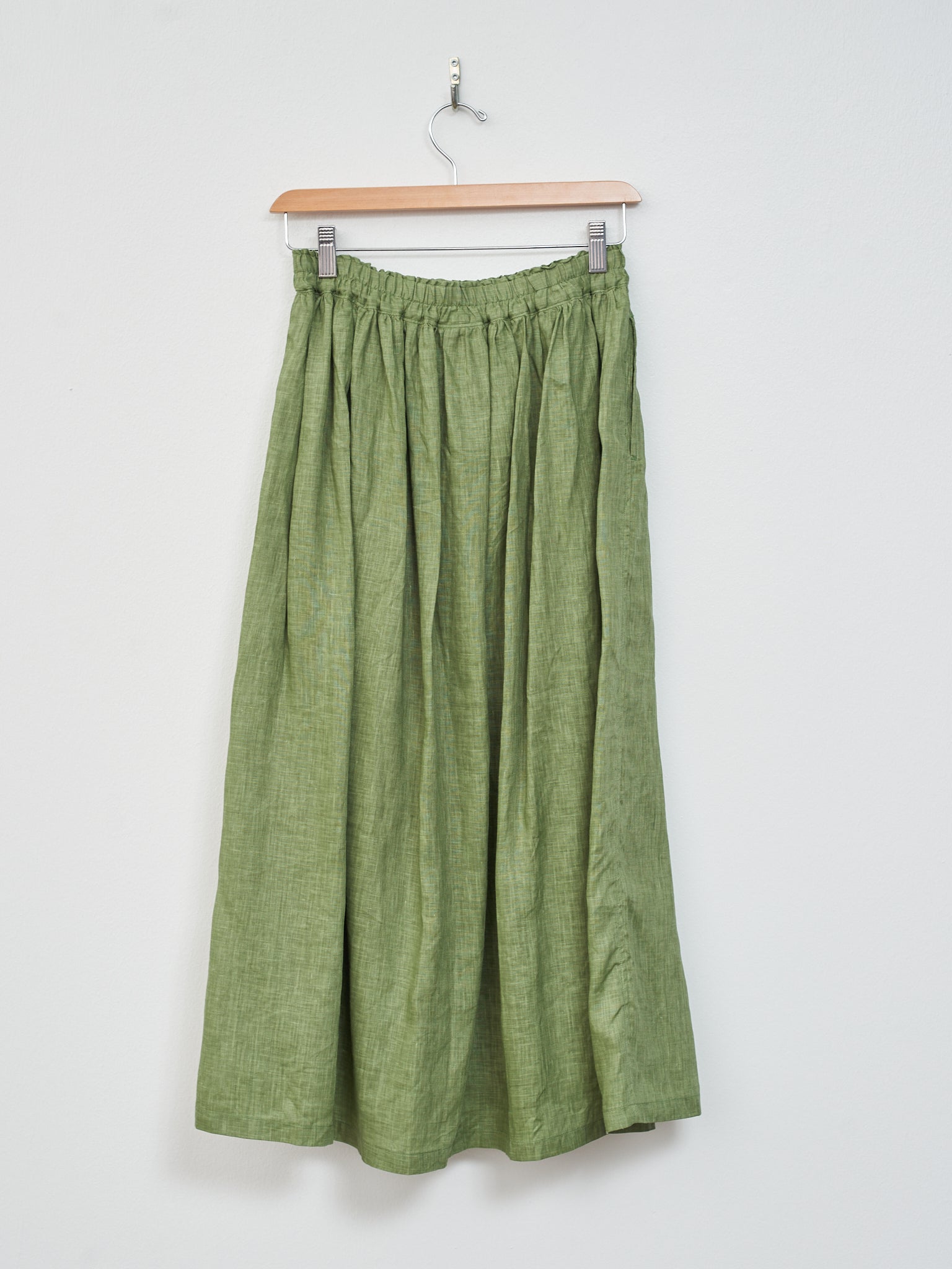Namu Shop - Ichi Pigment Color Linen Skirt - Green