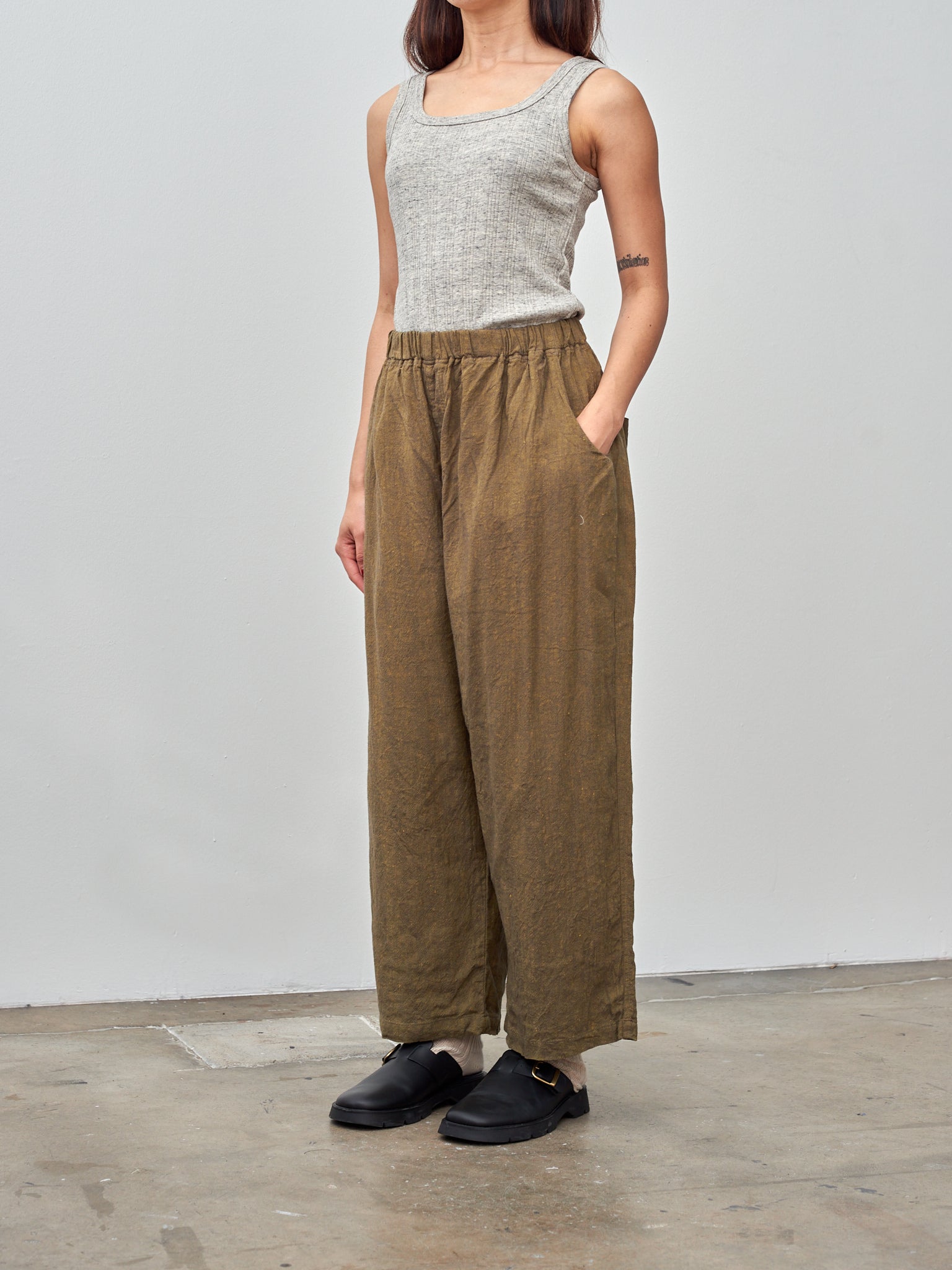 Namu Shop - Ichi Vintage Cotton Stripe Tanktop - Gray