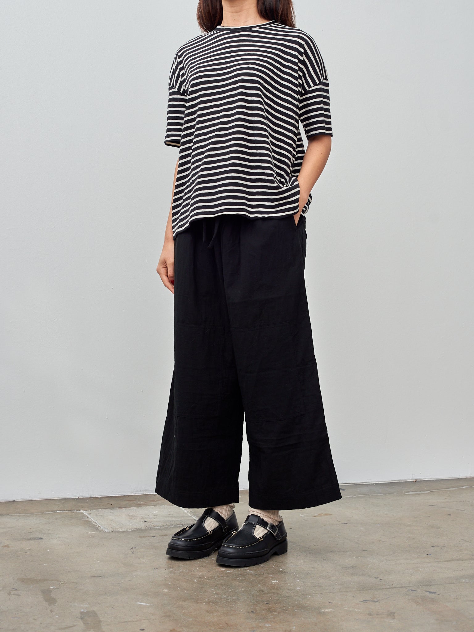 Namu Shop - Ichi Stripe T-Shirt  - Black/Natural