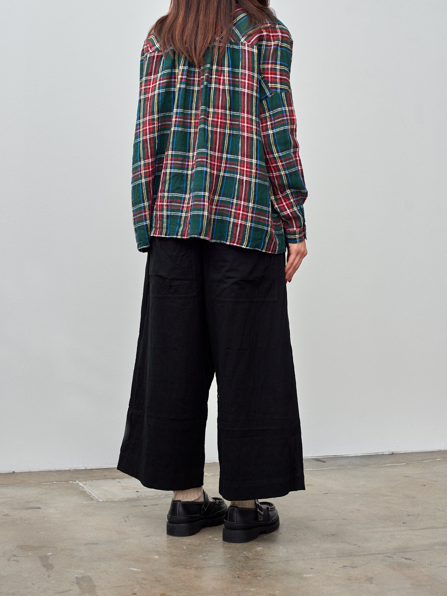 Namu Shop - Ichi Linen Tartan Shirt - Green