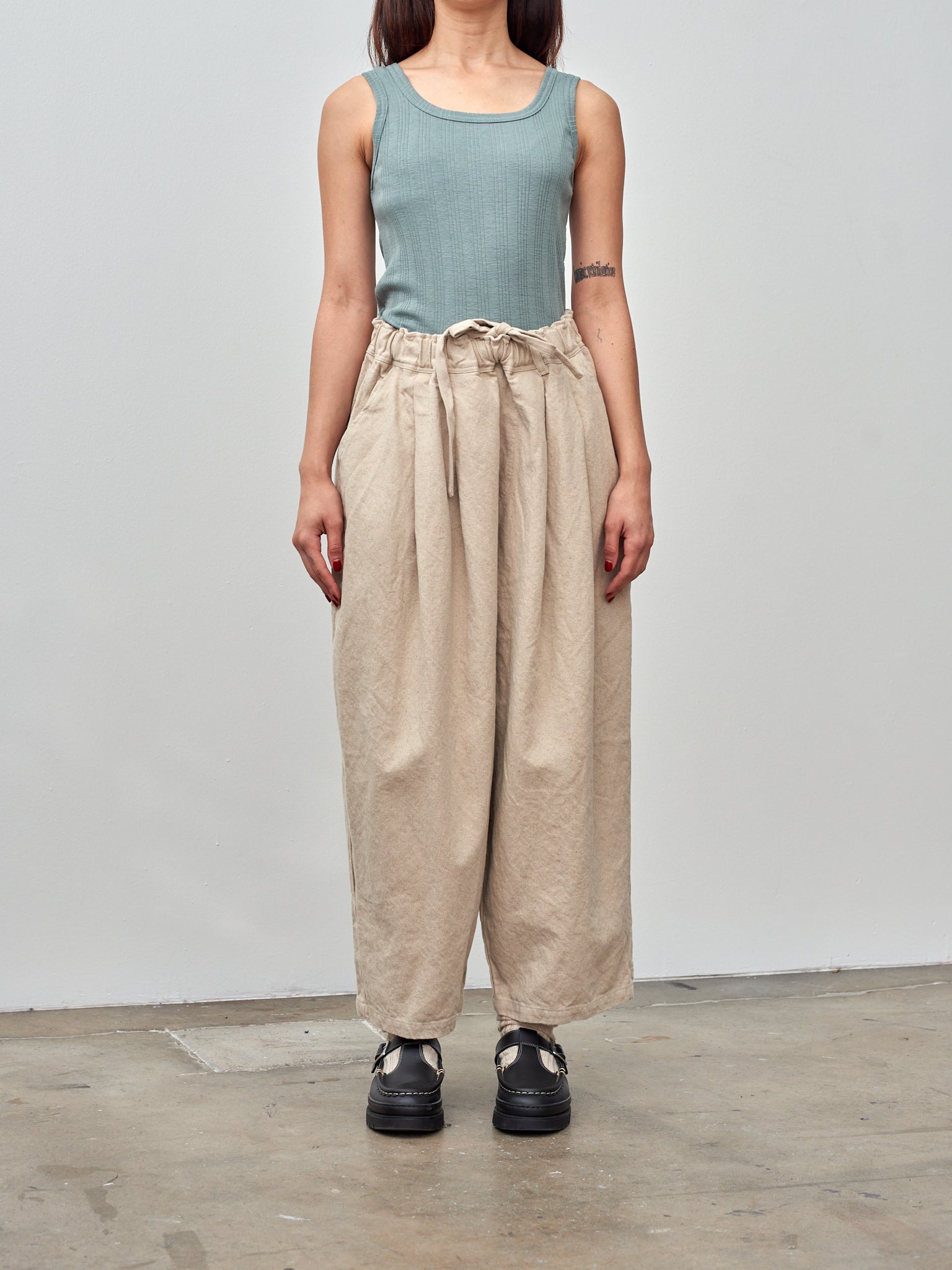 Namu Shop - Ichi Vintage Cotton Stripe Tanktop - Grayish Blue