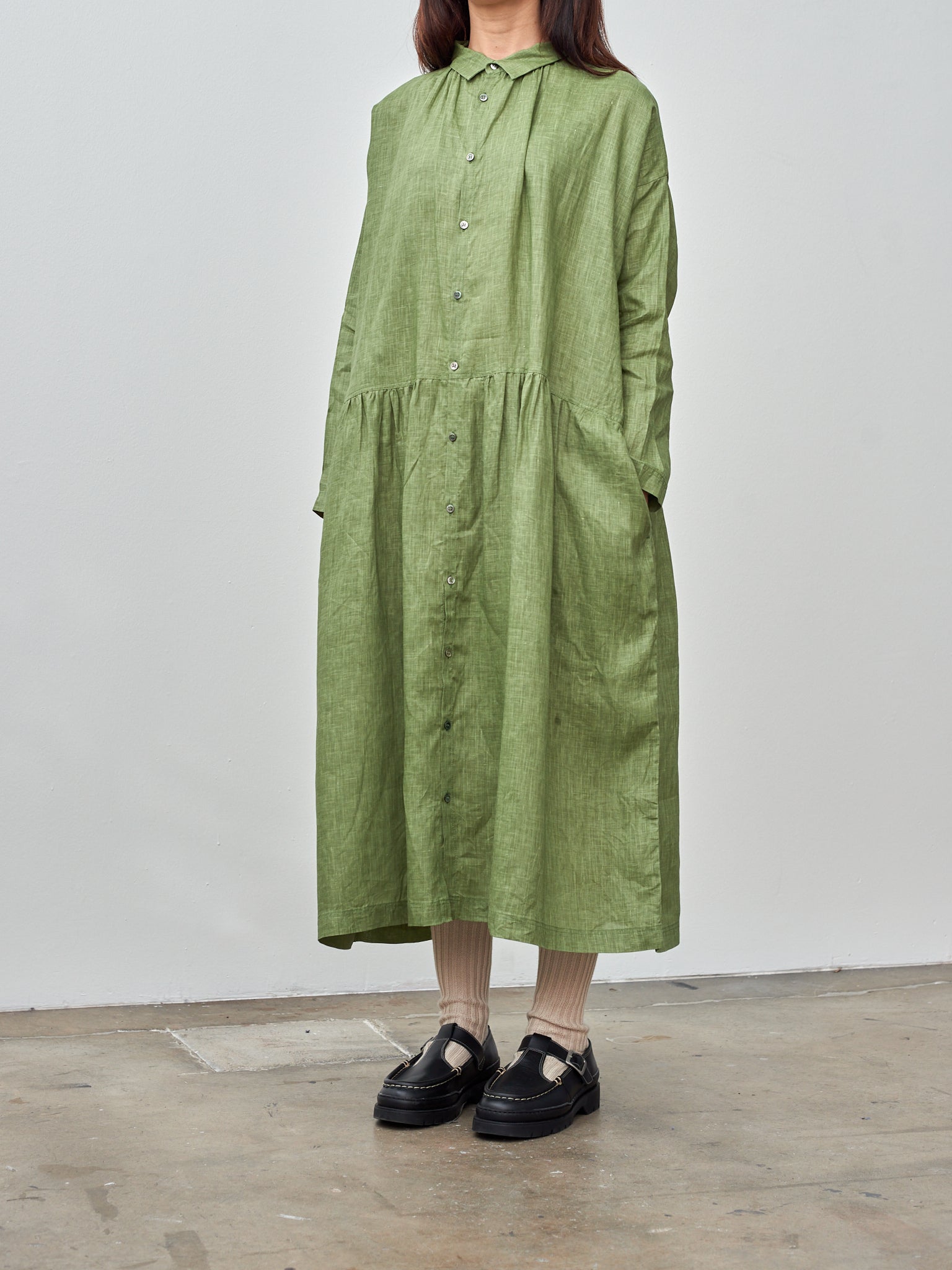 Namu Shop - Ichi Color Linen Dress - Green