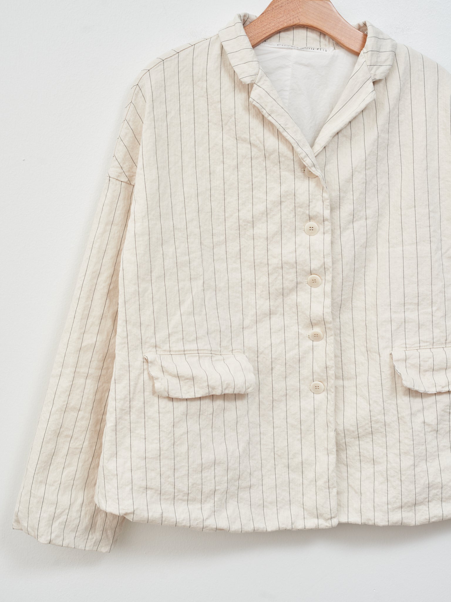 Namu Shop - Album di Famiglia Pinstripe Loose Blazer - Natural