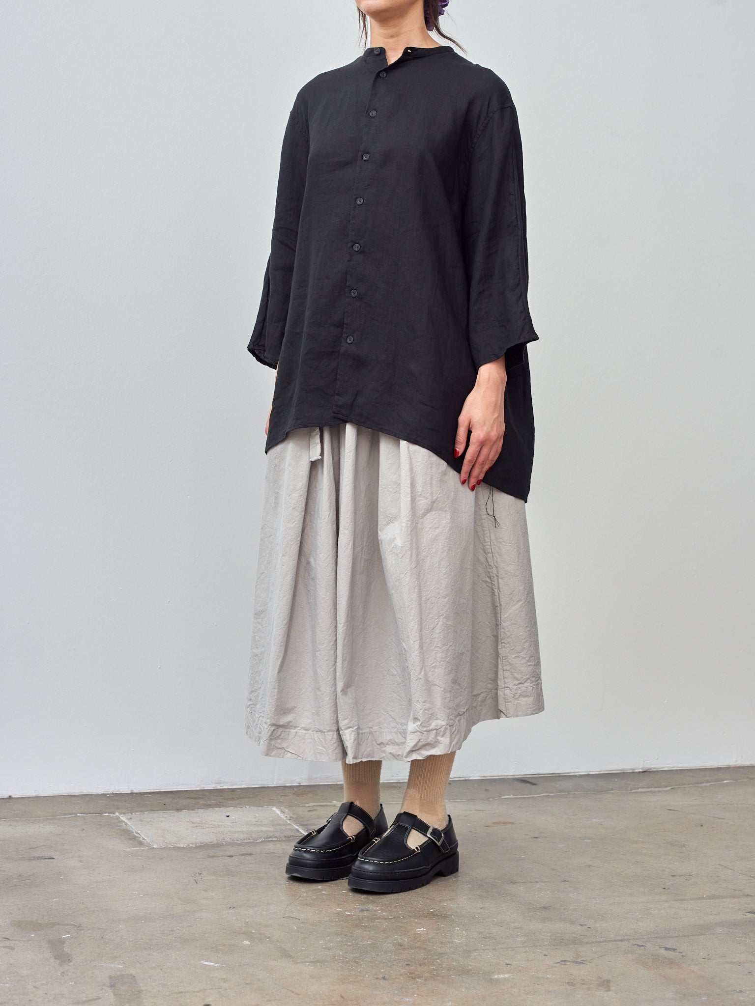 Namu Shop - Veritecoeur Gathered Blouse - Black