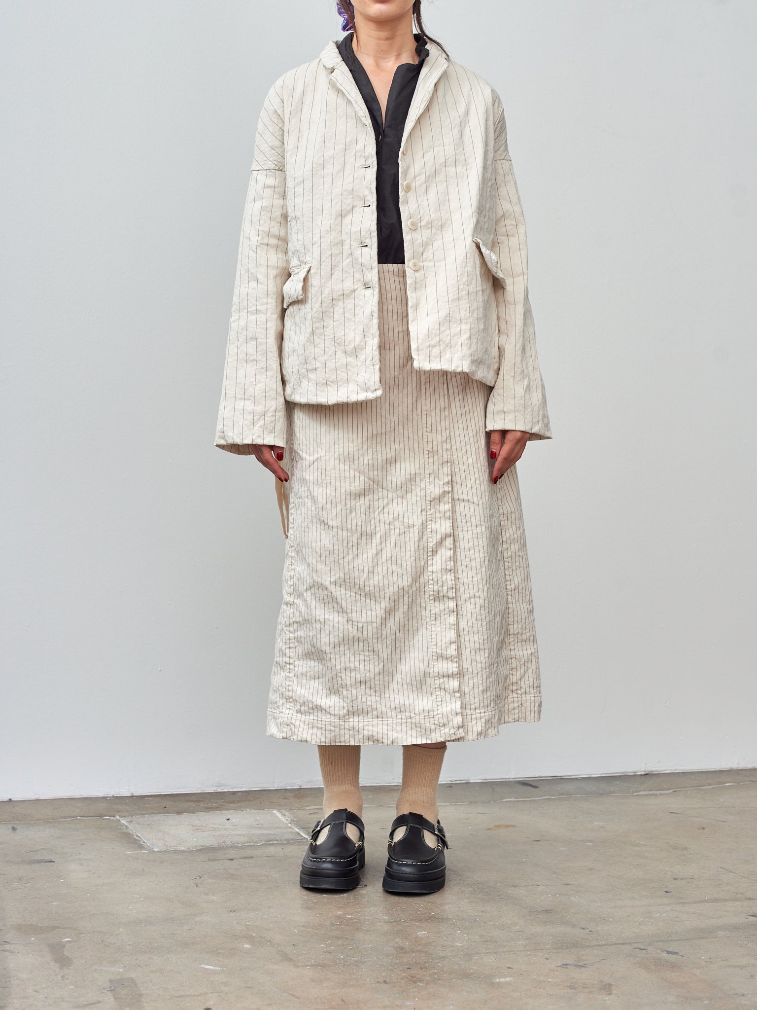 Namu Shop - Album di Famiglia Pinstripe Loose Blazer - Natural