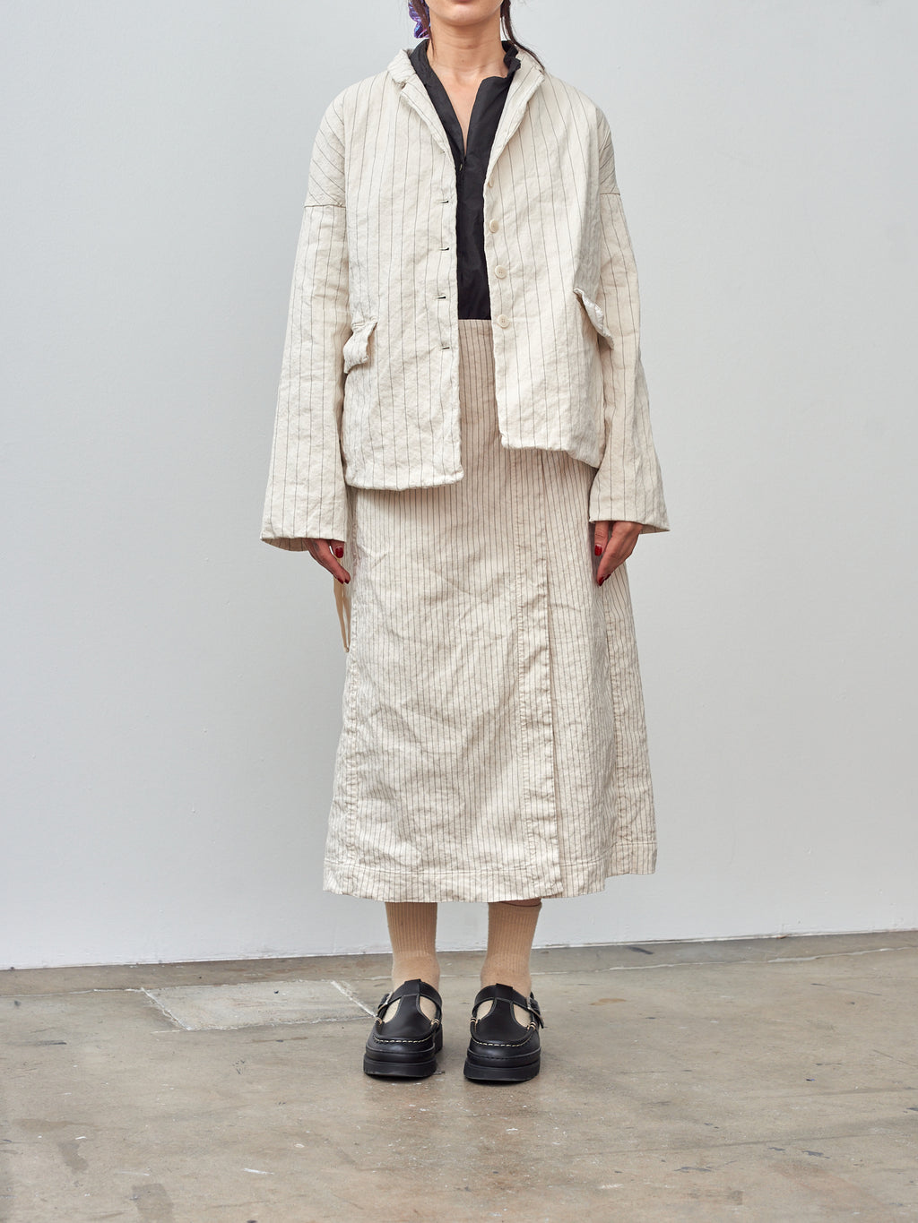 Namu Shop - Album di Famiglia Pinstripe Loose Blazer - Natural