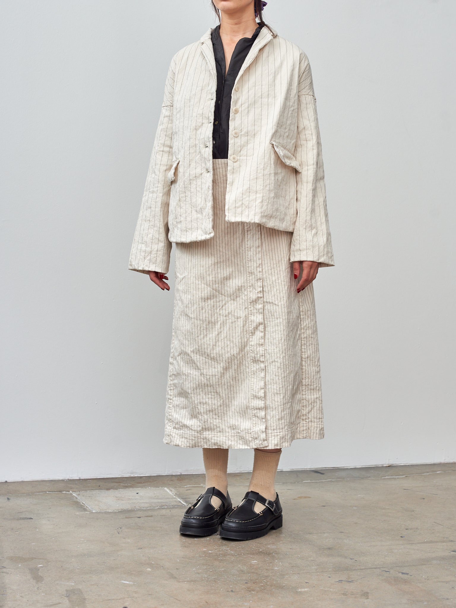 Namu Shop - Album di Famiglia Pinstripe Loose Blazer - Natural