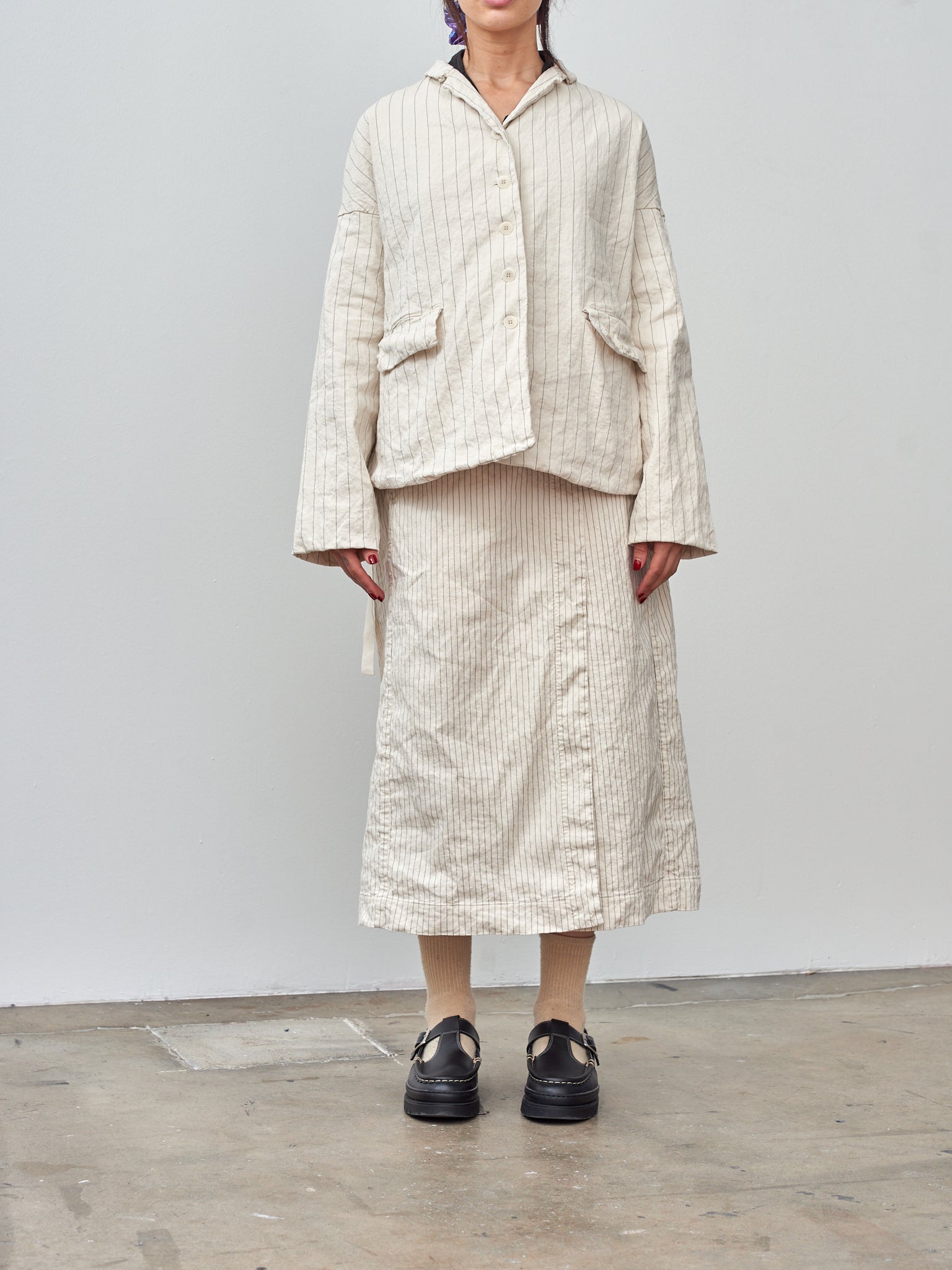 Namu Shop - Album di Famiglia Pinstripe Loose Blazer - Natural