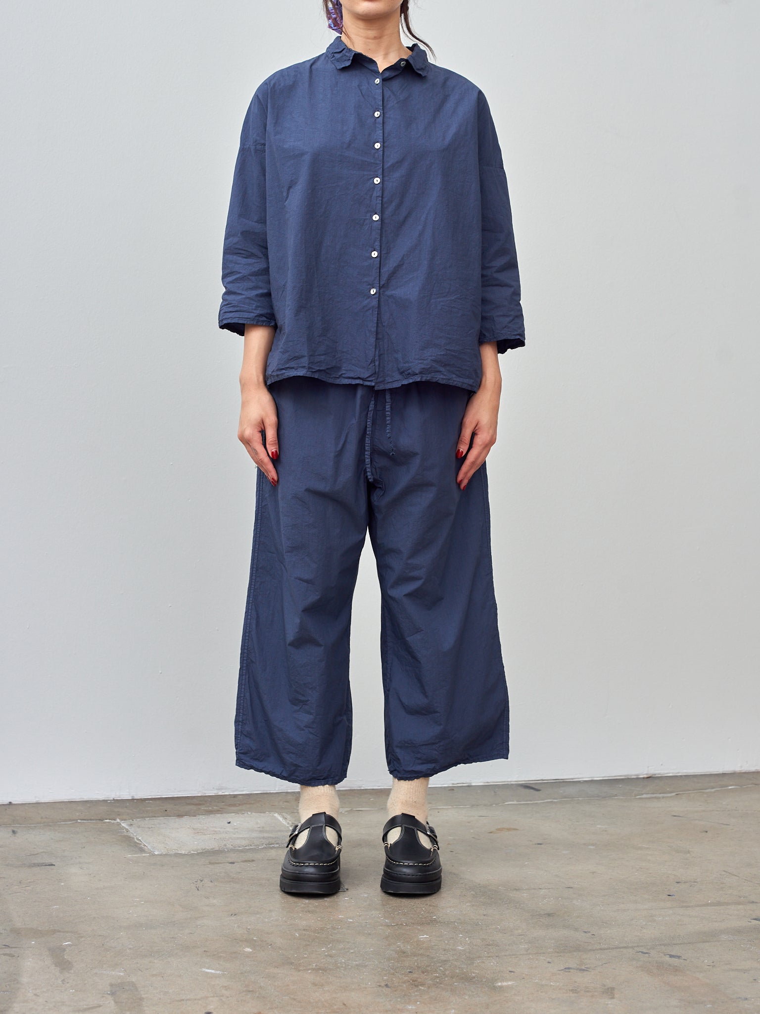 Namu Shop - Album di Famiglia Short Collar Shirt TC - Navy
