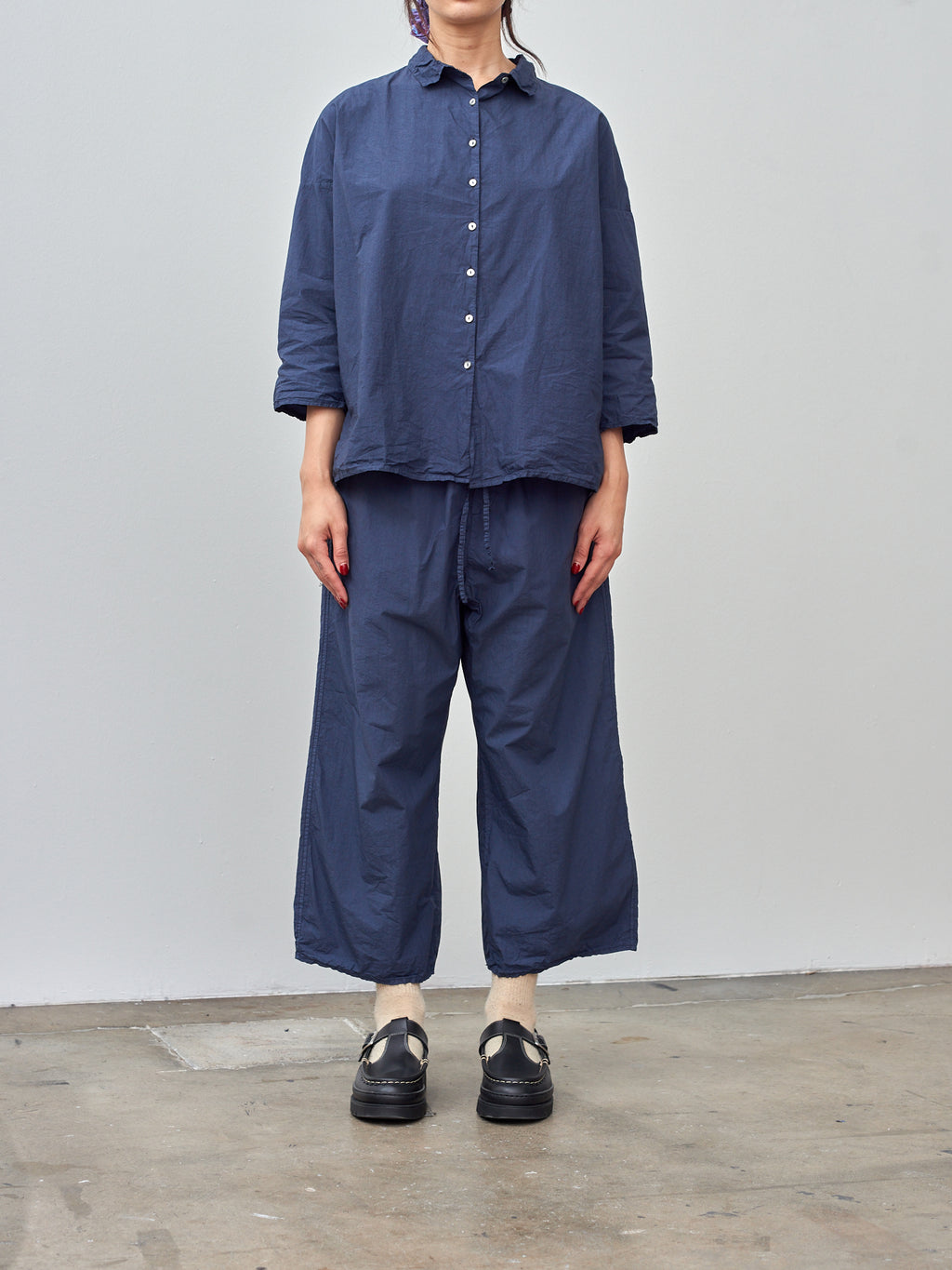 Namu Shop - Album di Famiglia Short Collar Shirt TC - Navy