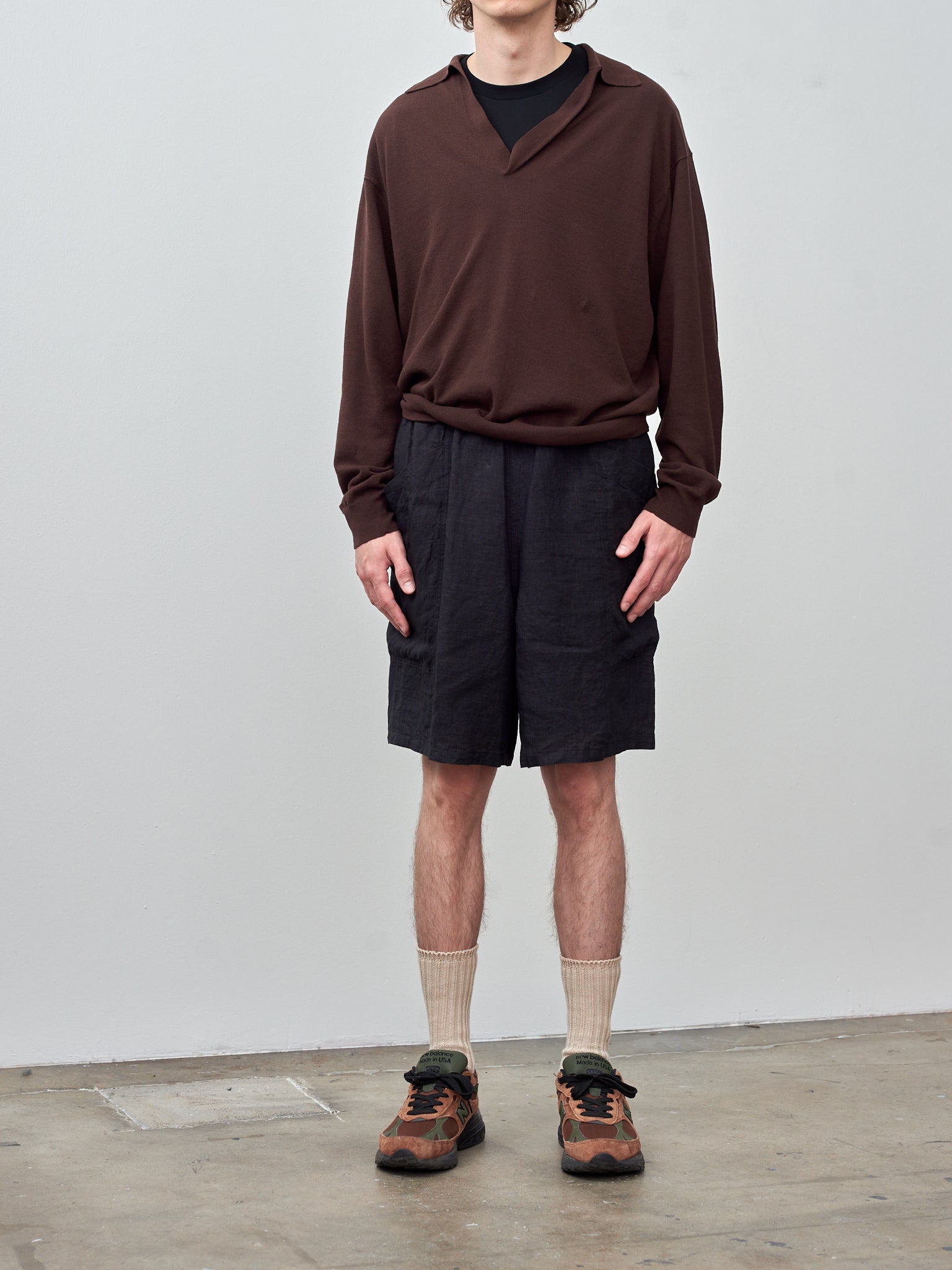 Namu Shop - Yleve Els Organic Cotton Knit Polo - Brown