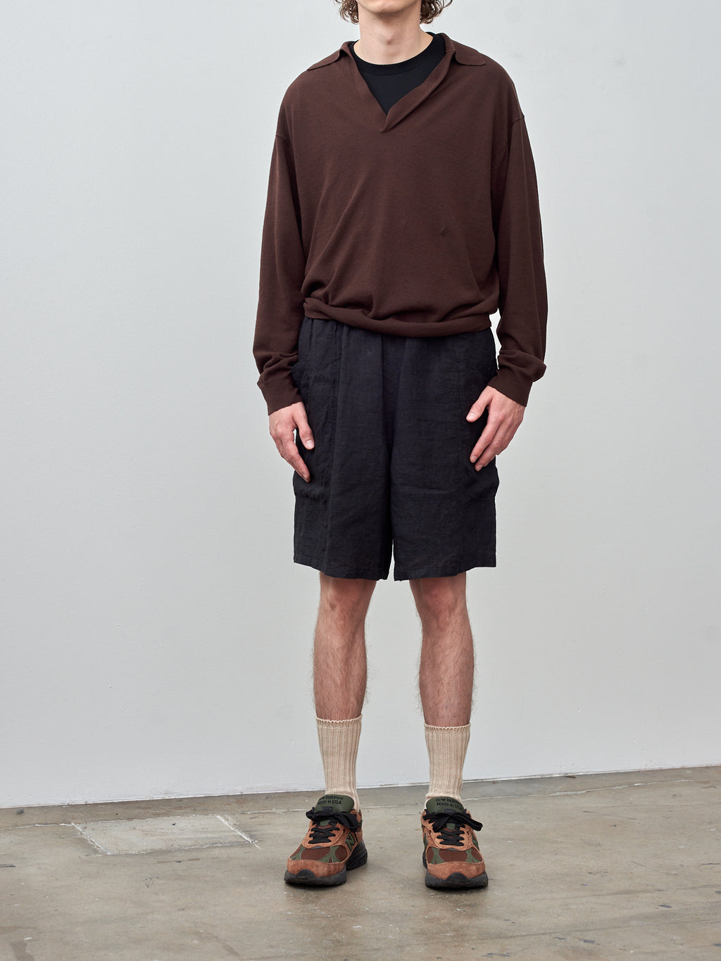 Namu Shop - Yleve Els Organic Cotton Knit Polo - Brown