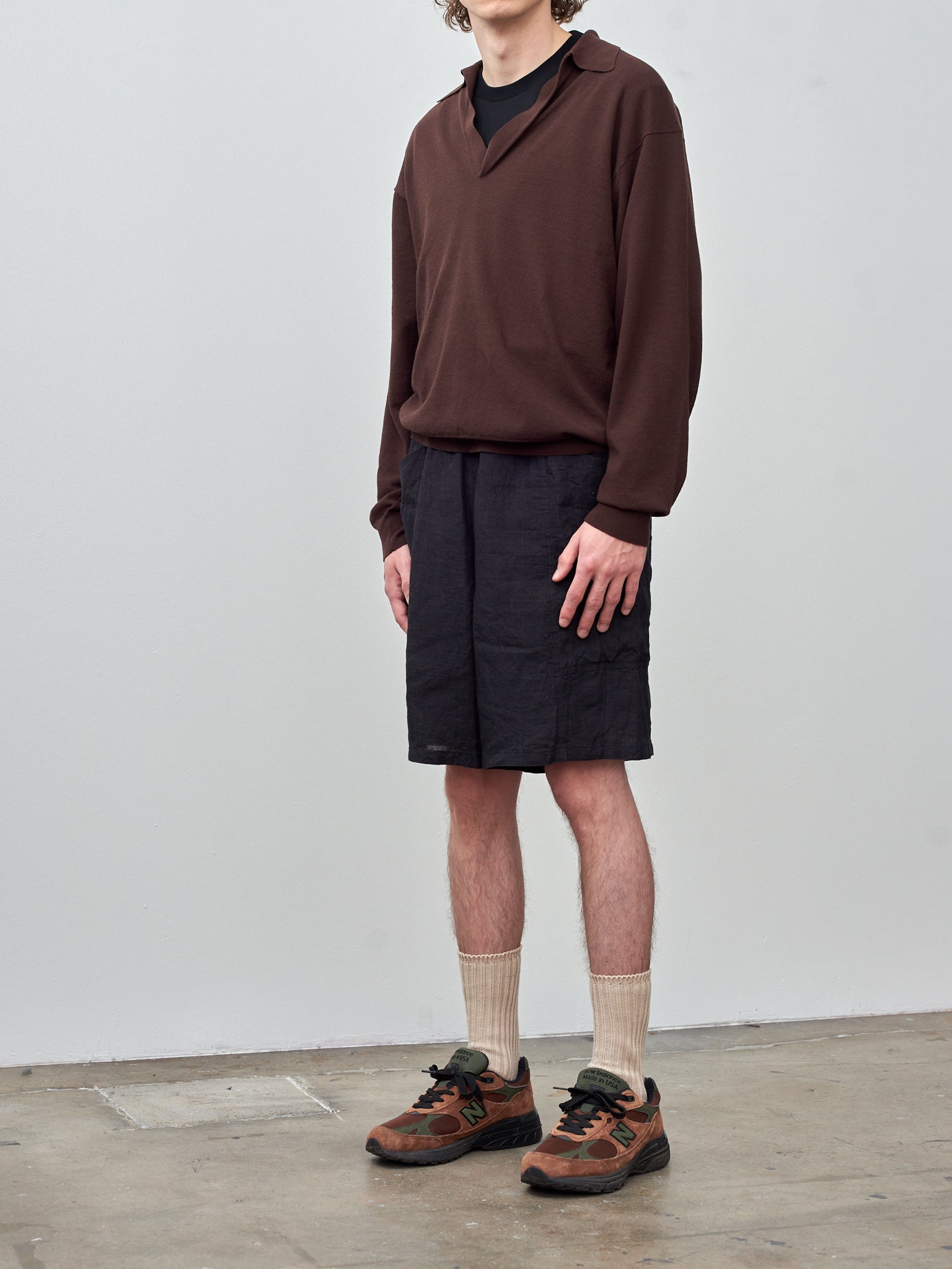 Namu Shop - Yleve Els Organic Cotton Knit Polo - Brown
