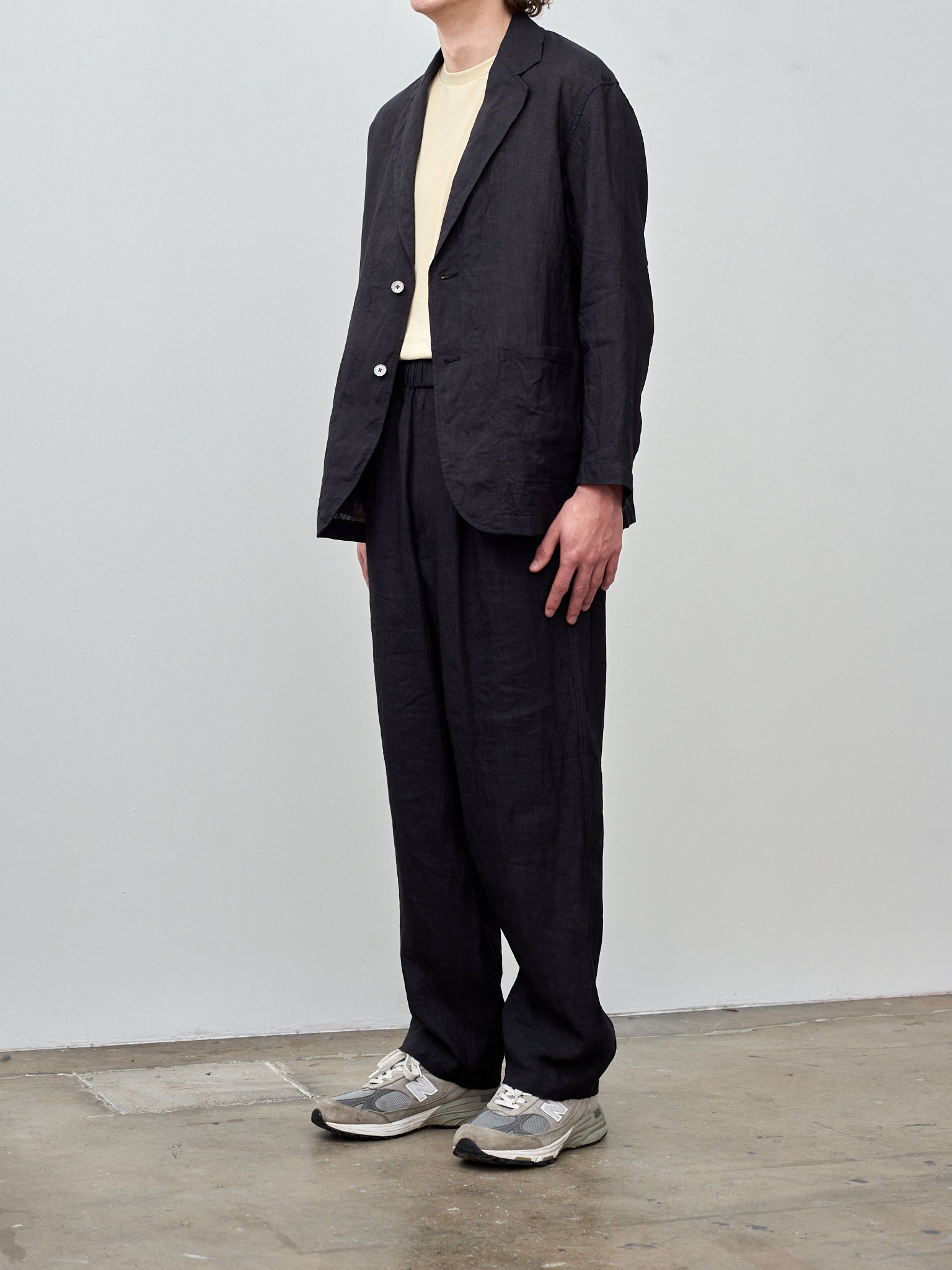 Namu Shop - Yleve Linen Poplin Blazer - Black