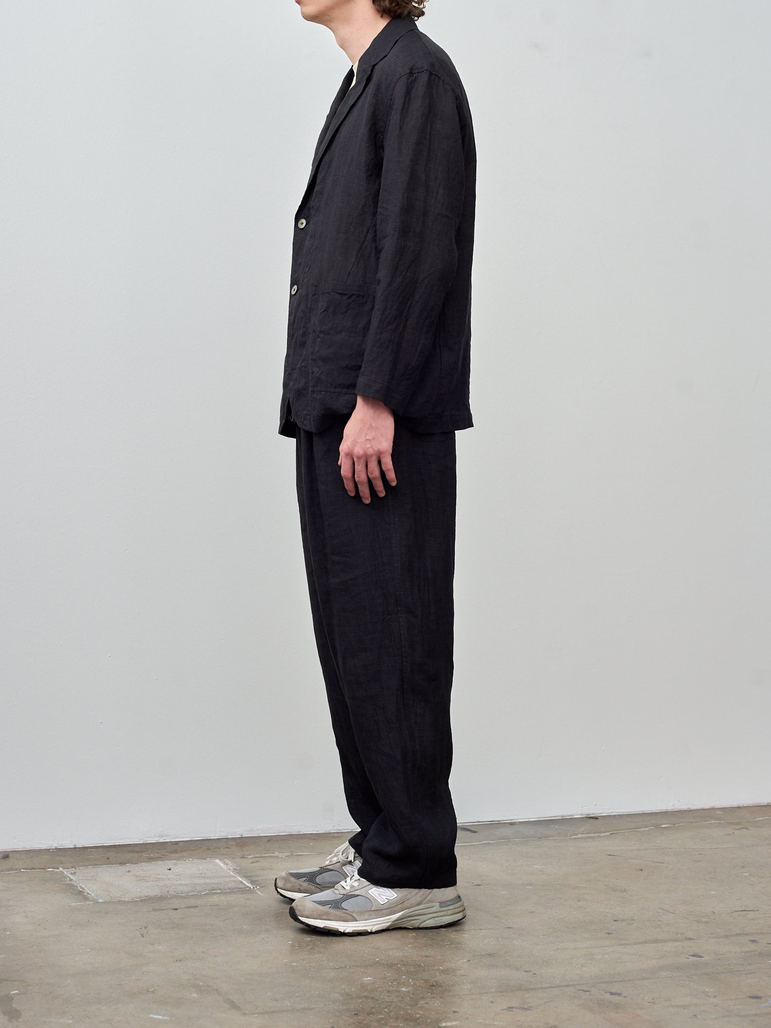 Namu Shop - Yleve Linen Poplin Blazer - Black