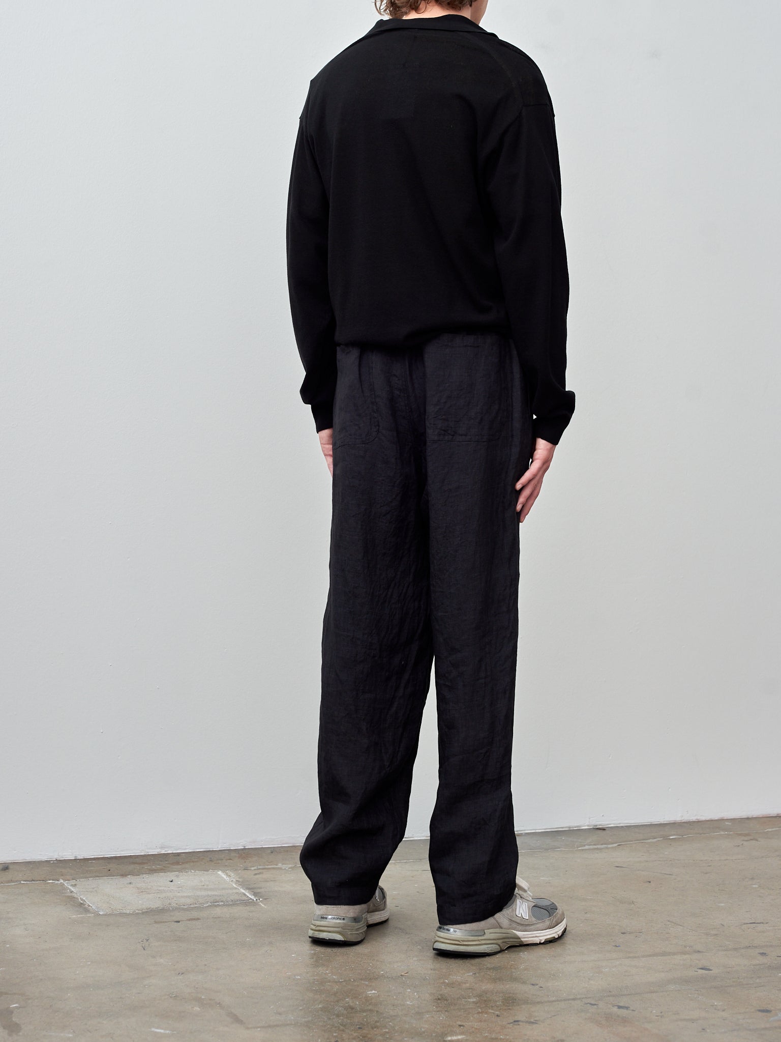 Namu Shop - Yleve Els Organic Cotton Knit Polo - Black