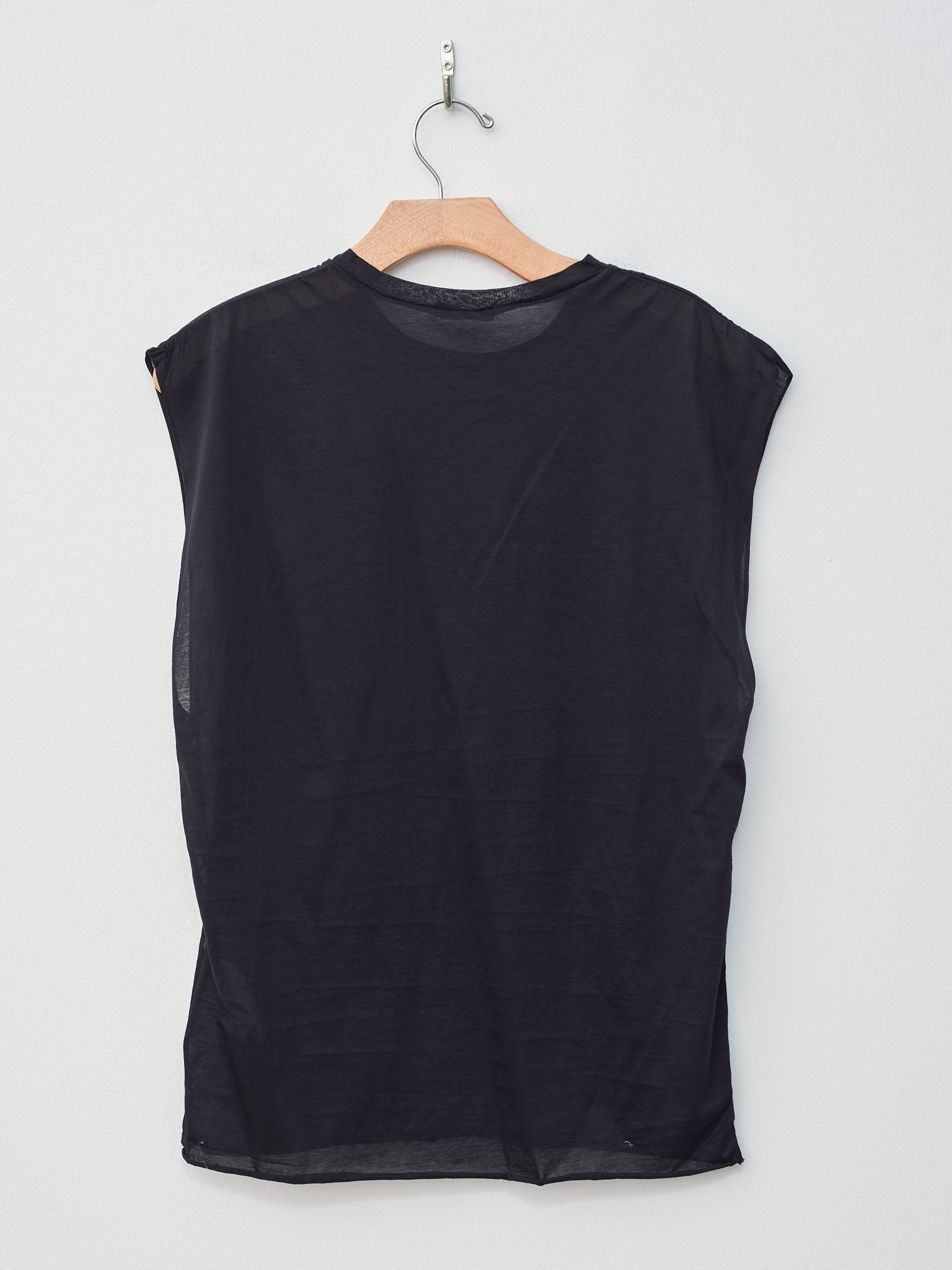 Namu Shop - Yleve Cotton Sheer Jersey Sleeveless Tee - Black