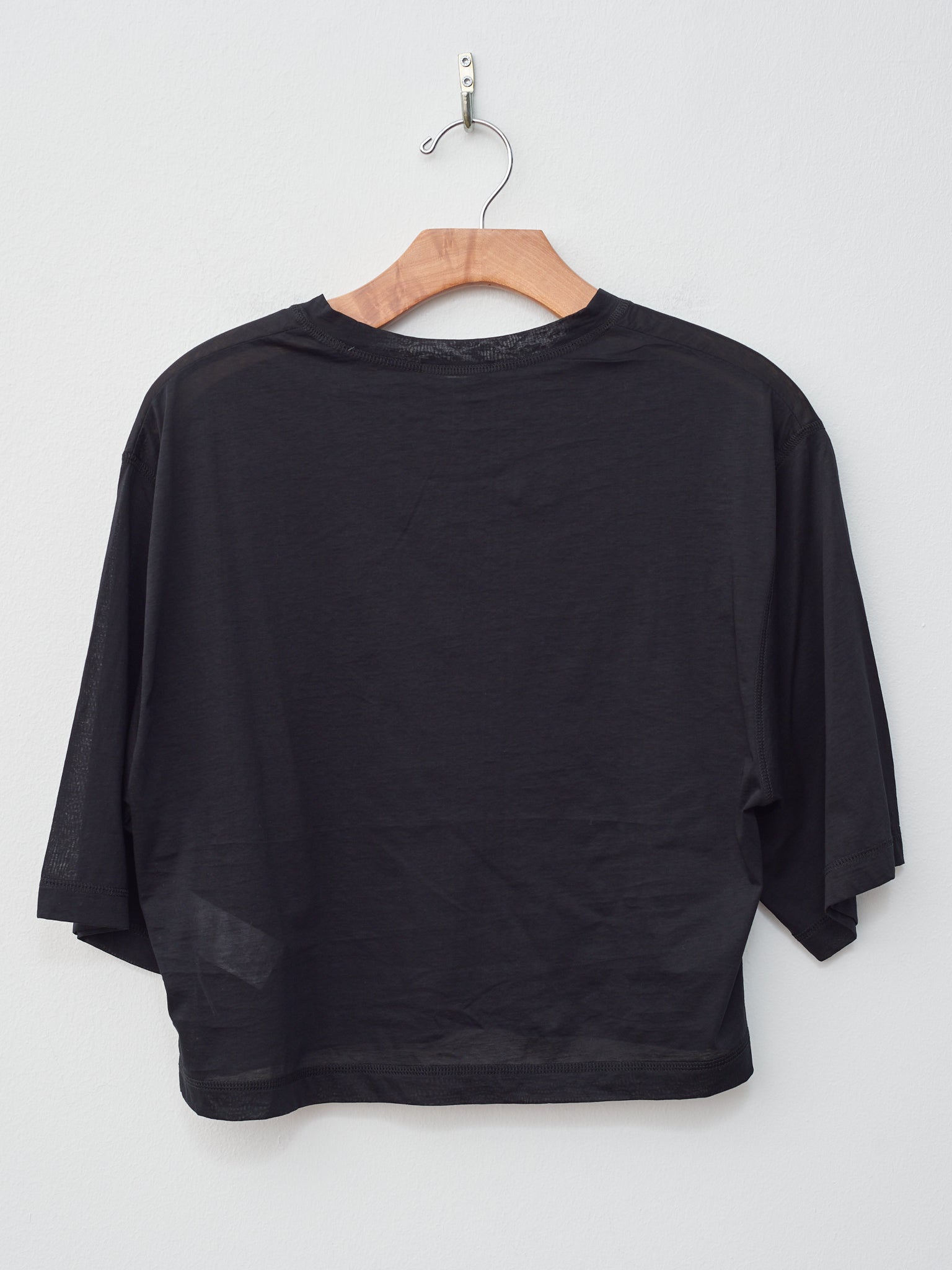 Namu Shop - Yleve Cotton Sheer Jersey Crop Tee - Black