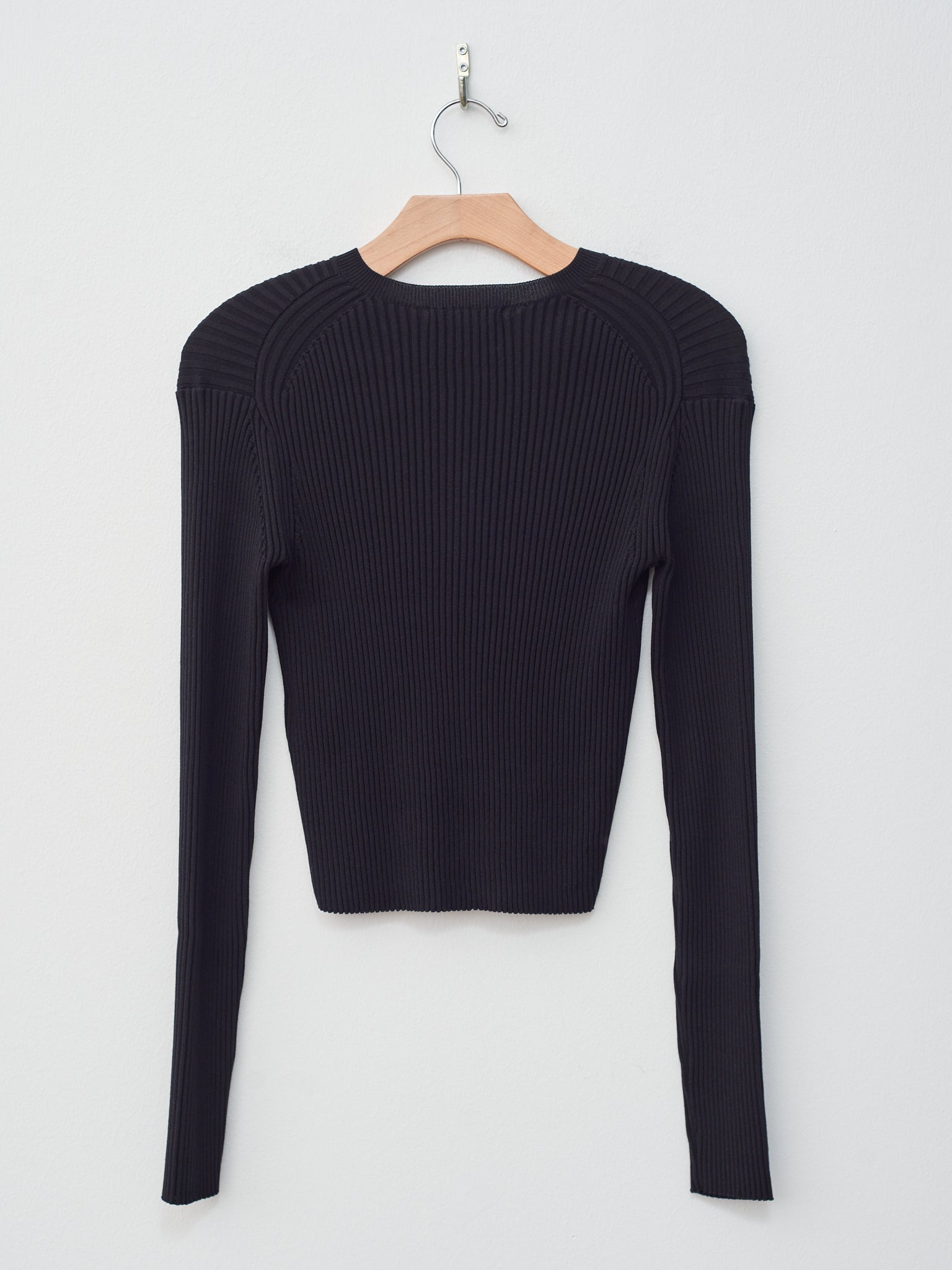 Namu Shop - Yleve Cotton Nylon Knit Cardigan - Black