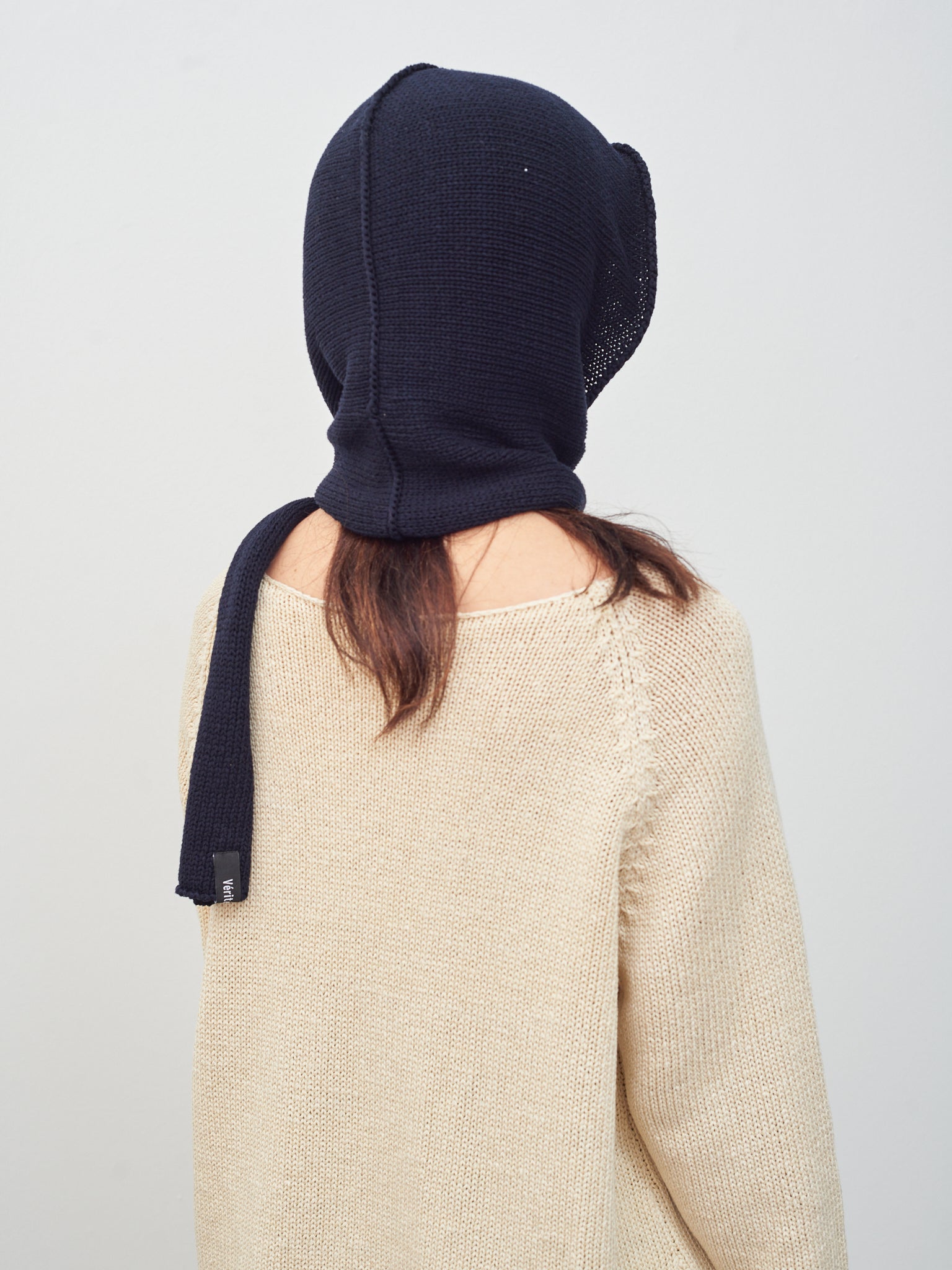 Namu Shop - Veritecoeur Cotton Silkette Hooded Stole - Dark Navy
