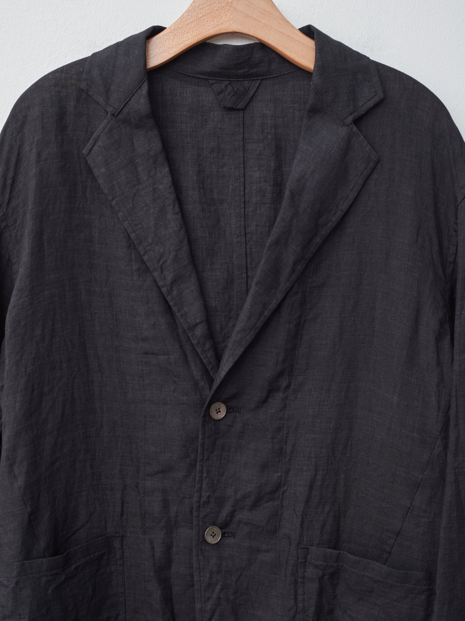 Namu Shop - Yleve Linen Poplin Blazer - Black