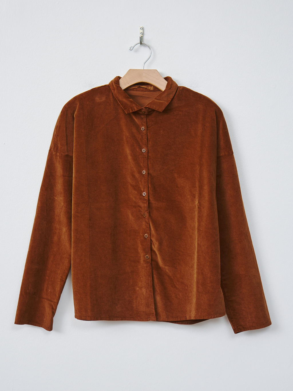 Namu Shop - Album di Famiglia Velvet Short Collar Shirt - Rust