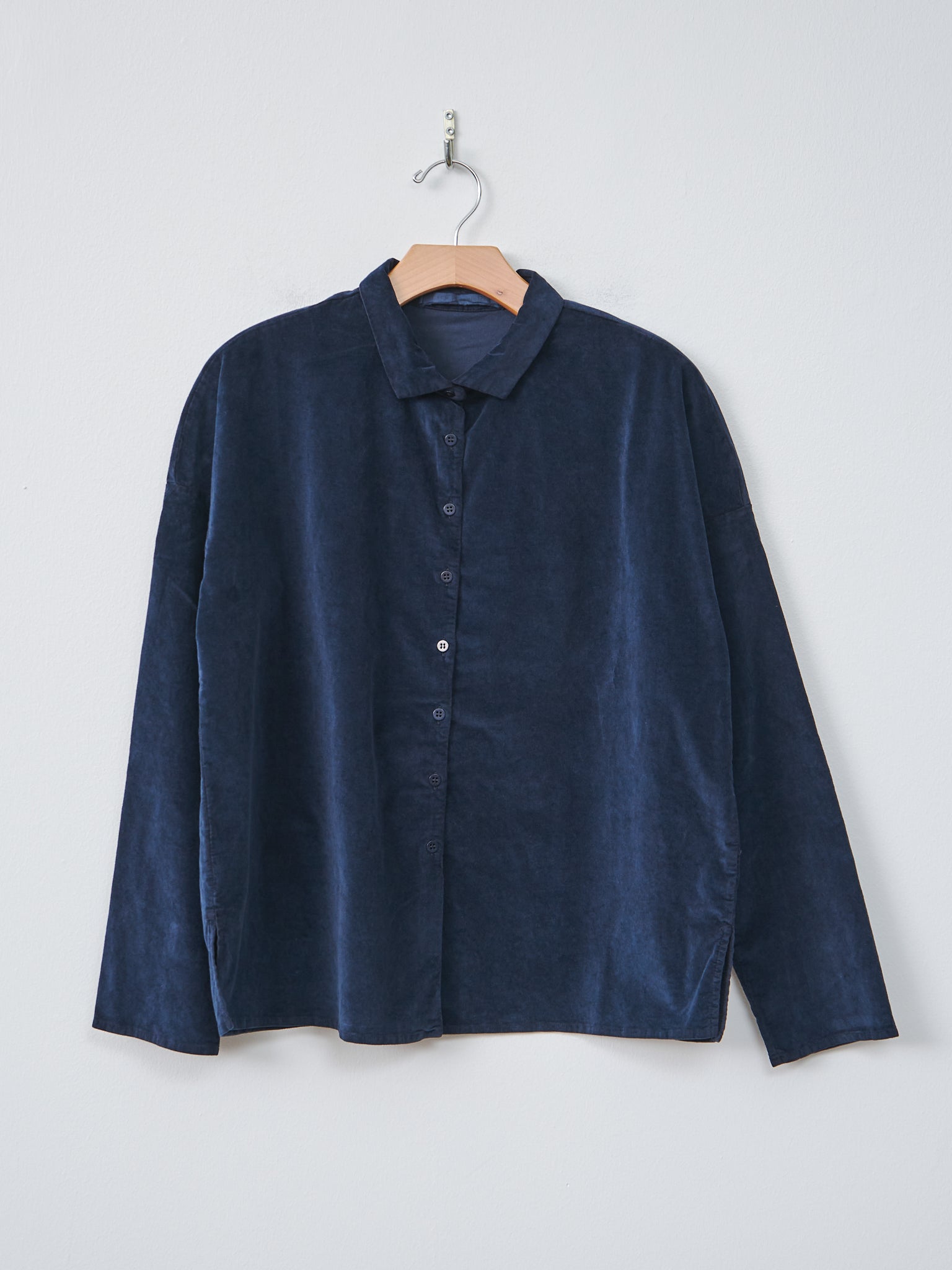 Namu Shop - Album di Famiglia Velvet Short Collar Shirt - Ink