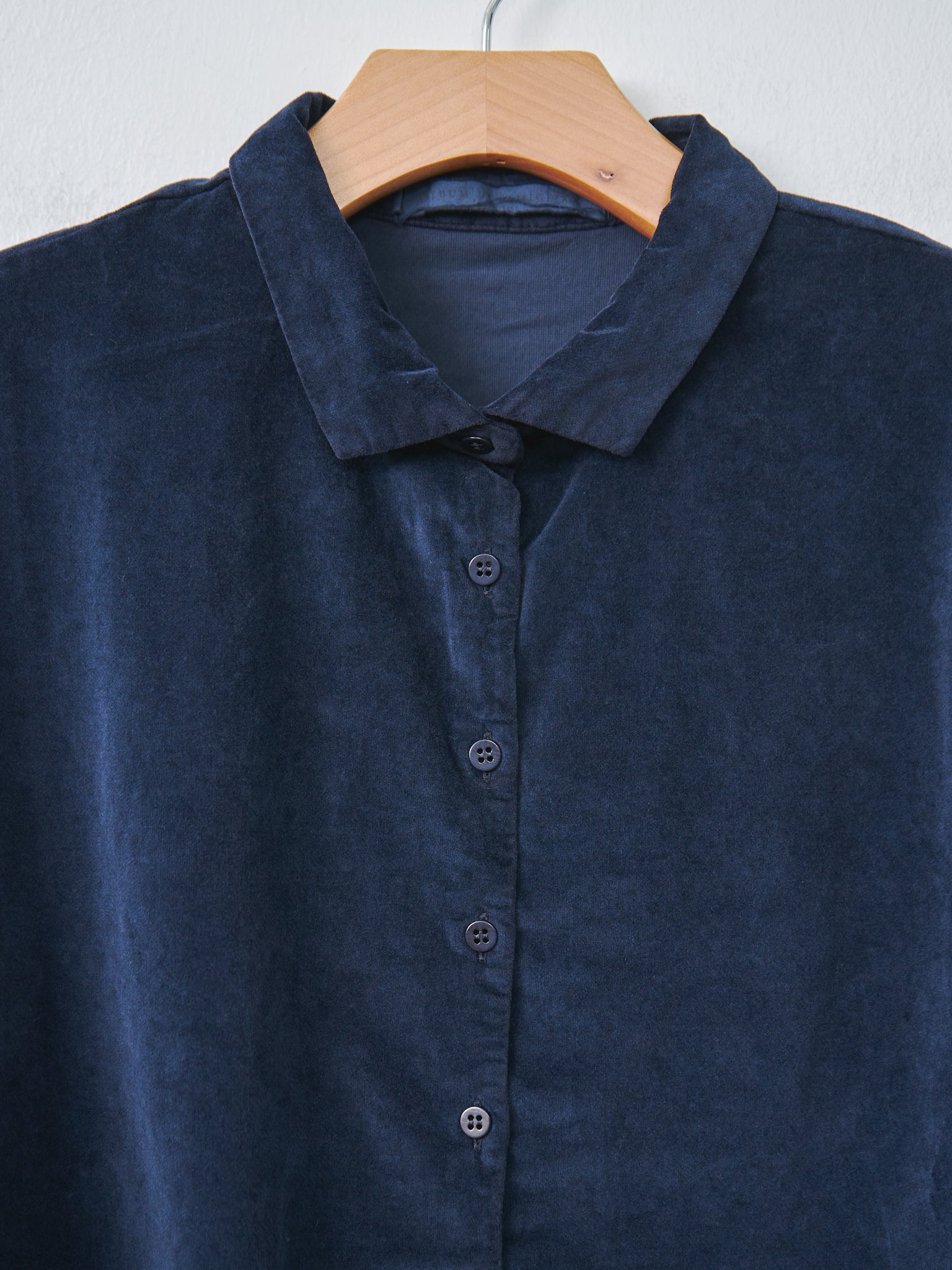 Namu Shop - Album di Famiglia Velvet Short Collar Shirt - Ink