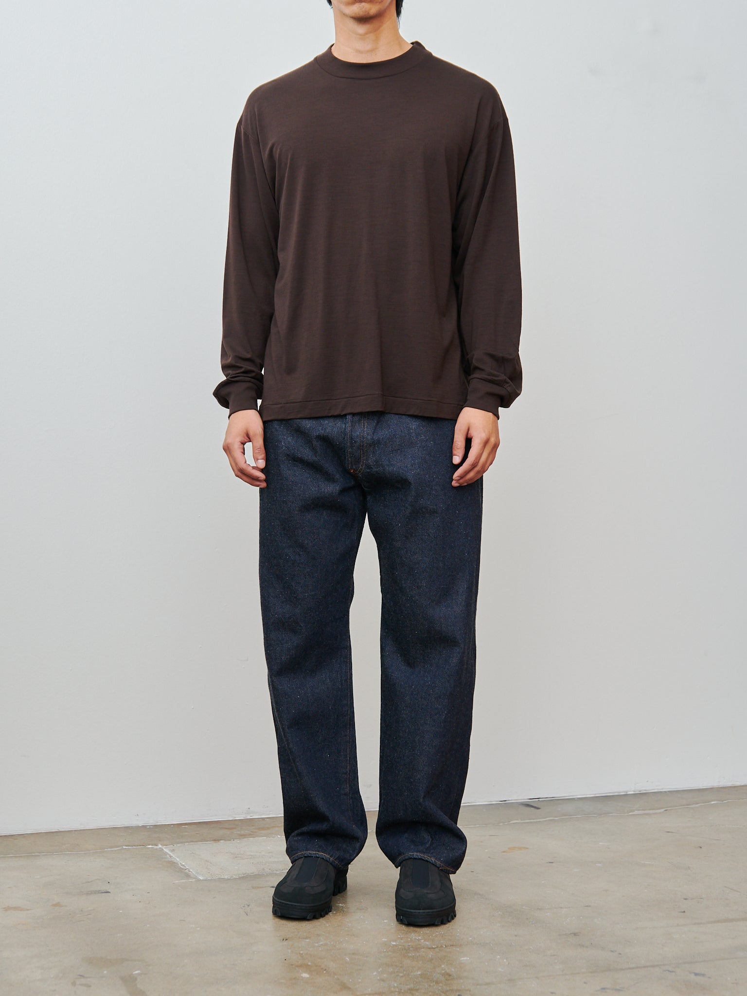 Namu Shop - Kaptain Sunshine Super Soft Merino Tenjiku L/S Tee - Brown