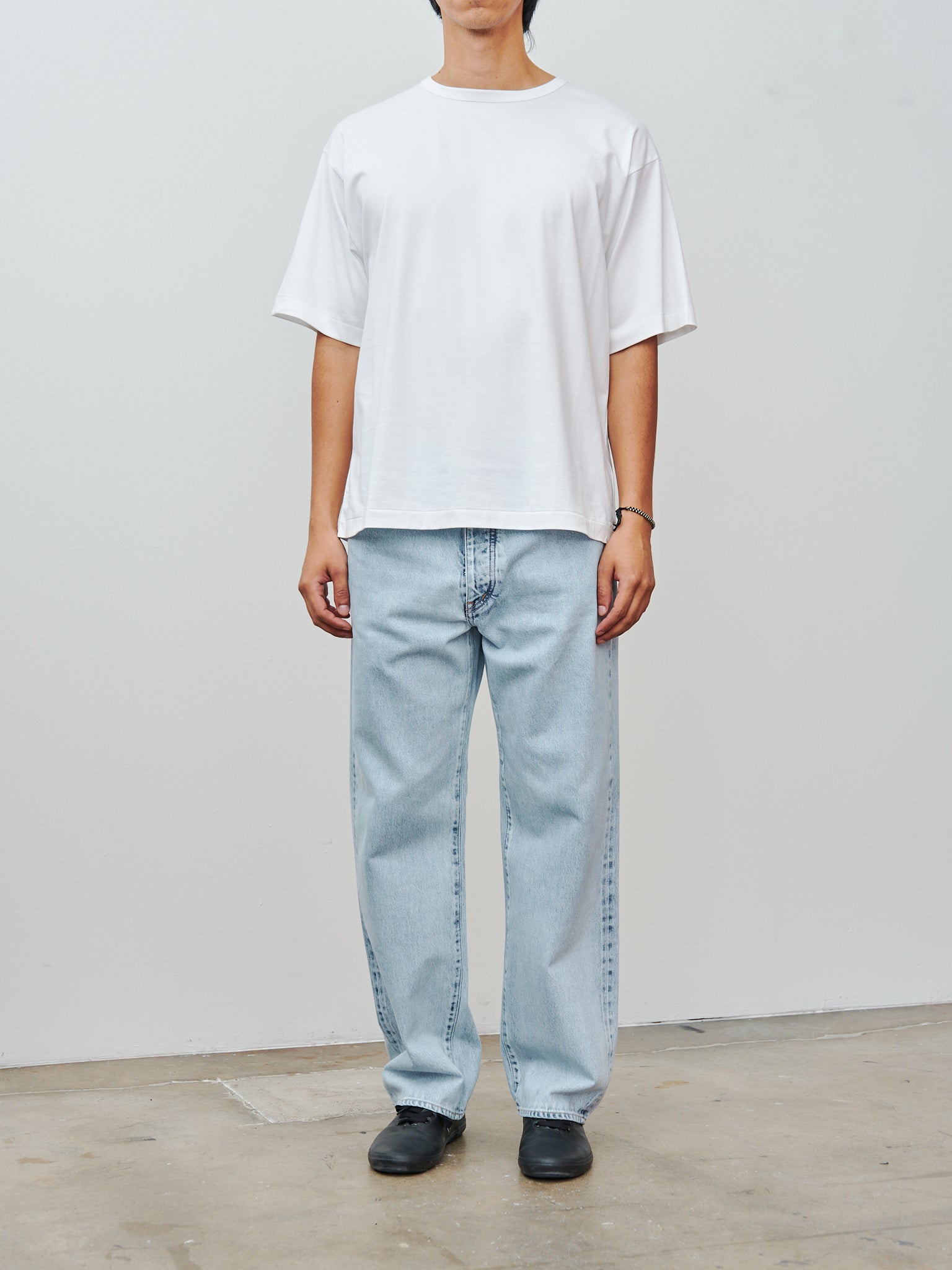 Namu Shop - Kaptain Sunshine Suvin Suede Tenjiku Half Sleeve Tee - White