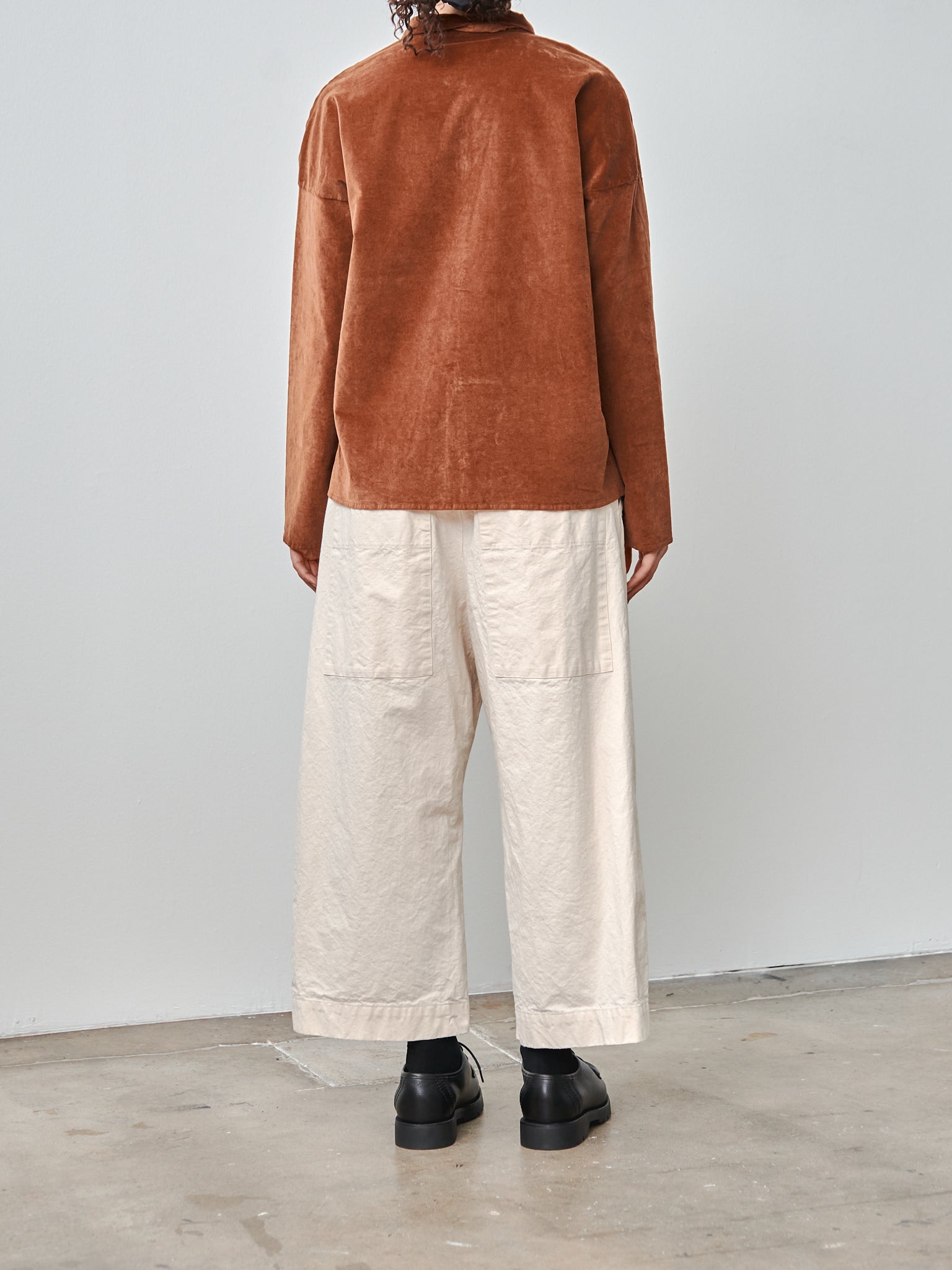 Namu Shop - Album di Famiglia Velvet Short Collar Shirt - Rust