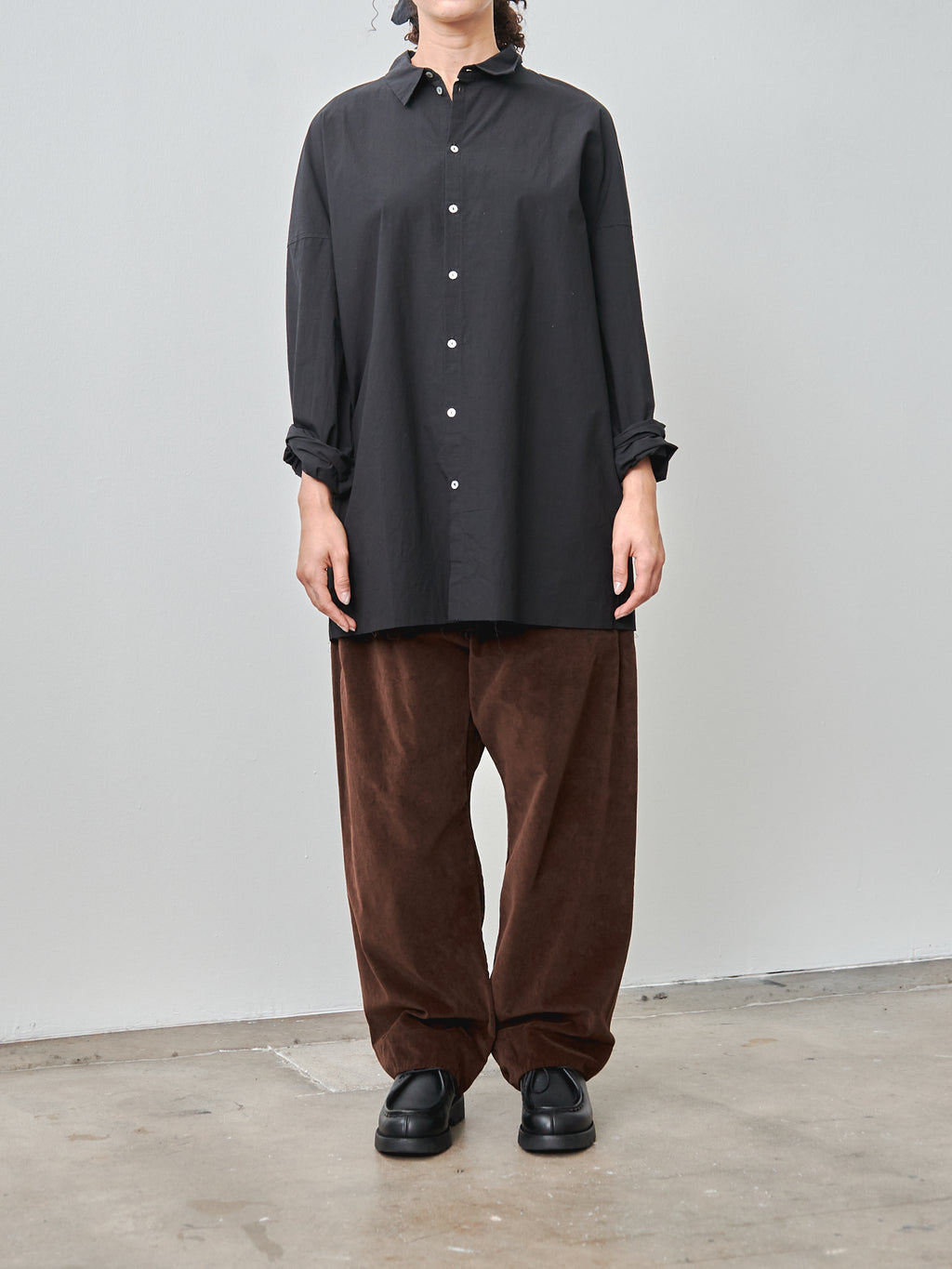 Namu Shop - Album di Famiglia Wrinkled Unisex Collar Shirt - Black