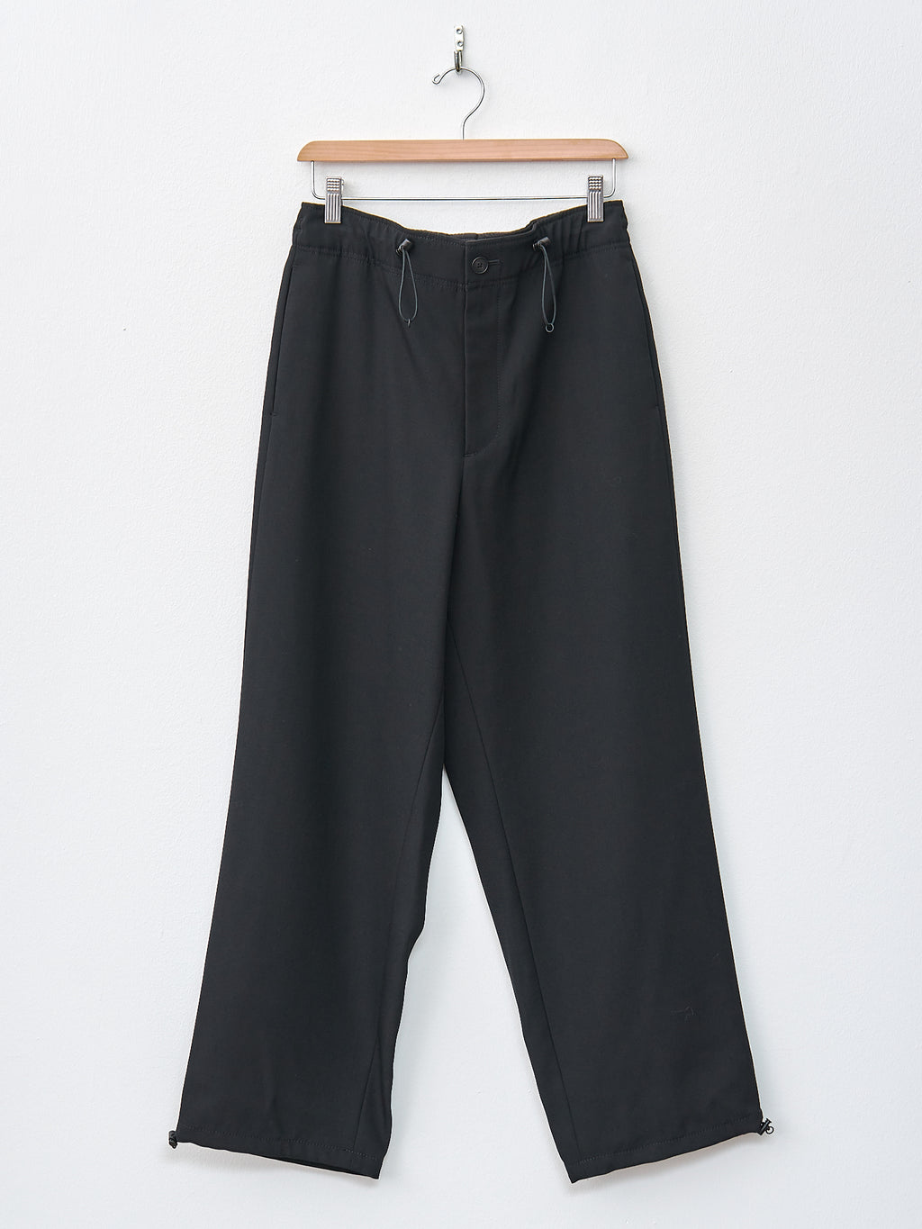 Namu Shop - Aton Back Satin Wool Utility Pants - Black