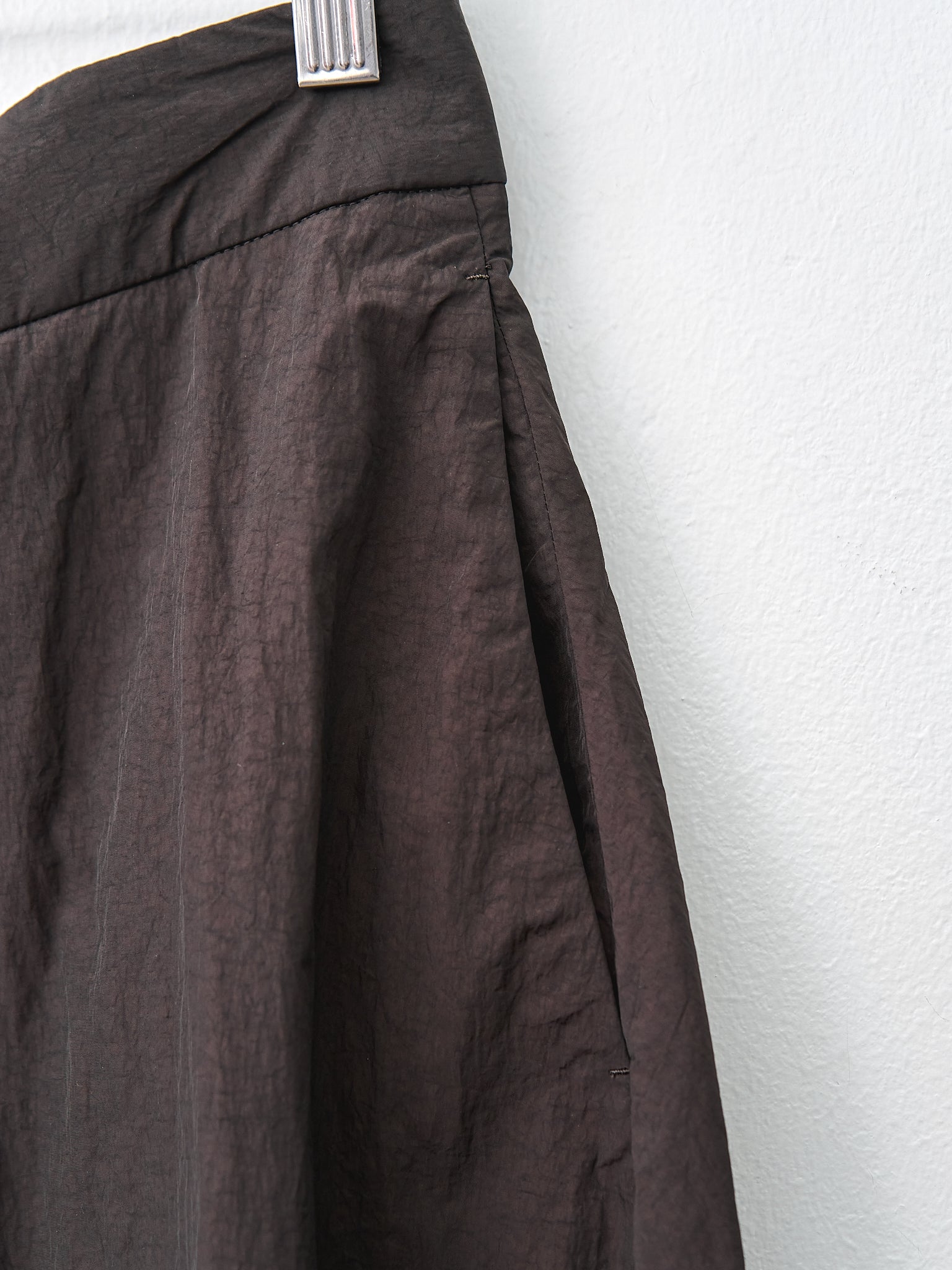 Namu Shop - Aton Hand Dyed Nylon Flared Skirt - Brown