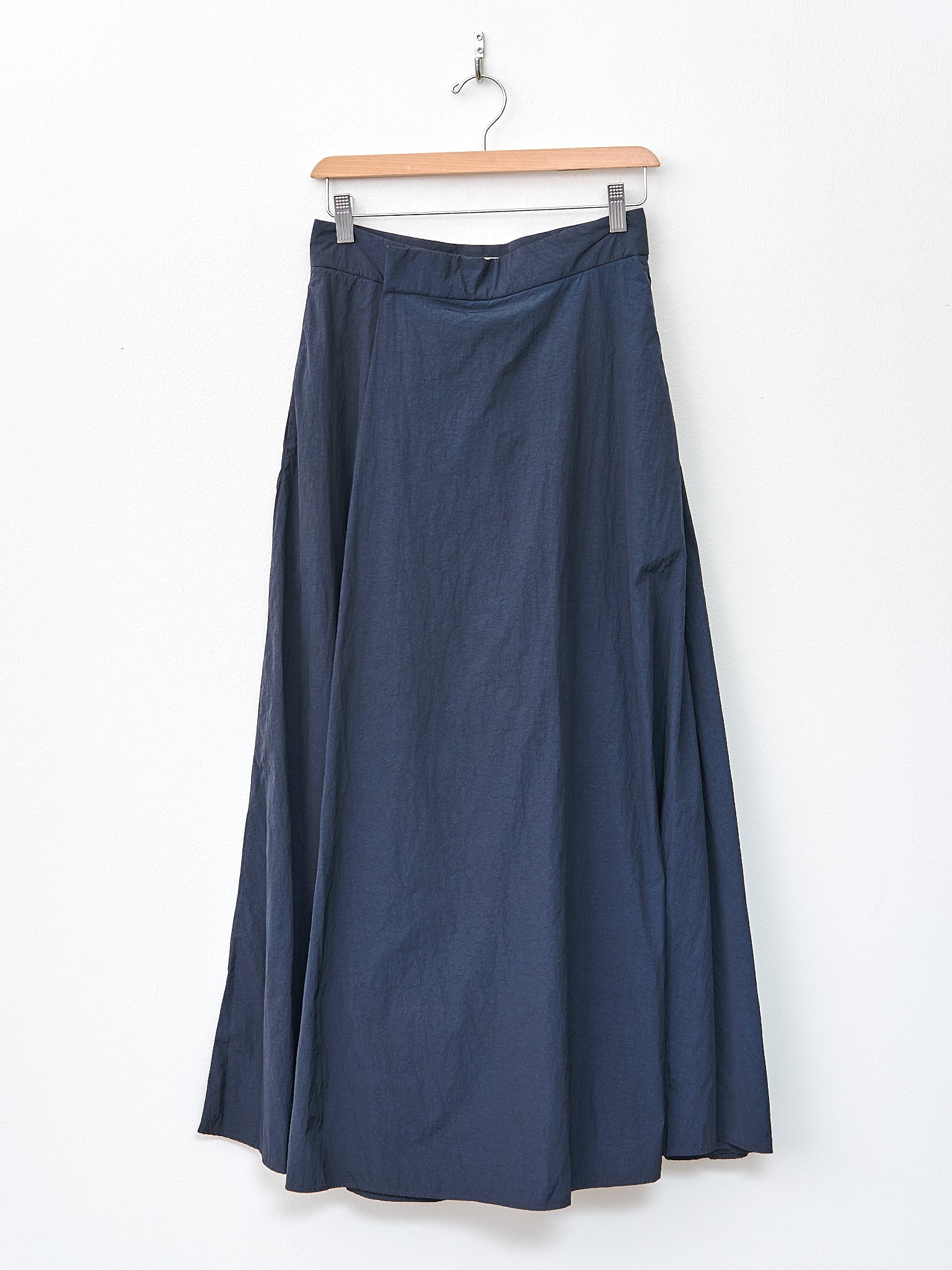 Namu Shop - Aton Hand Dyed Nylon Flared Skirt - Navy