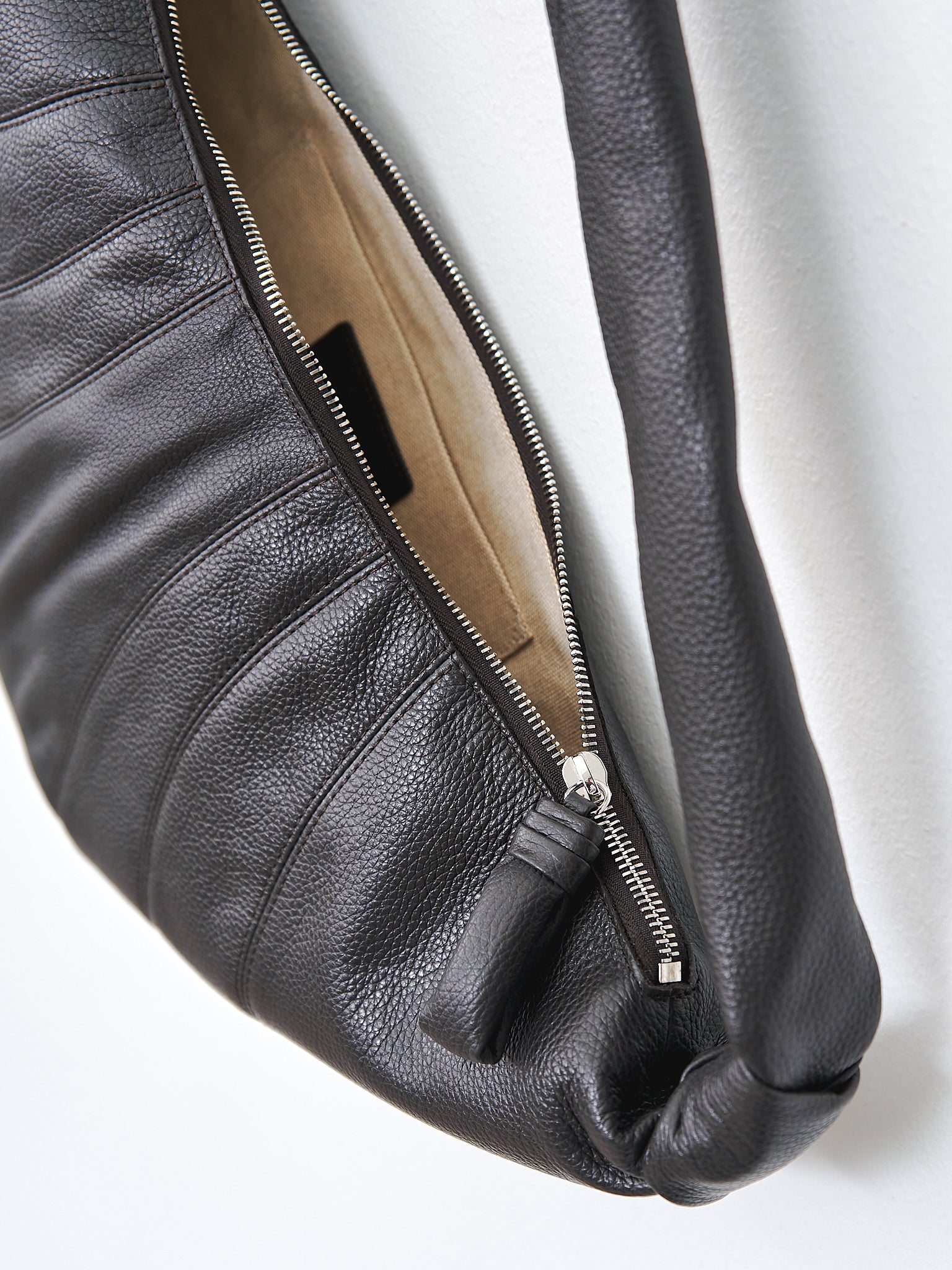 Namu Shop - Lemaire Medium Croissant Bag - Dark Chocolate (grained leather)