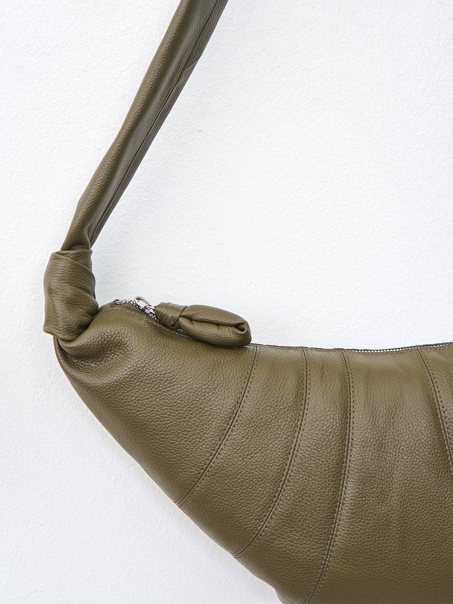Namu Shop - Lemaire Medium Croissant Bag - Dark Moss (grained leather)