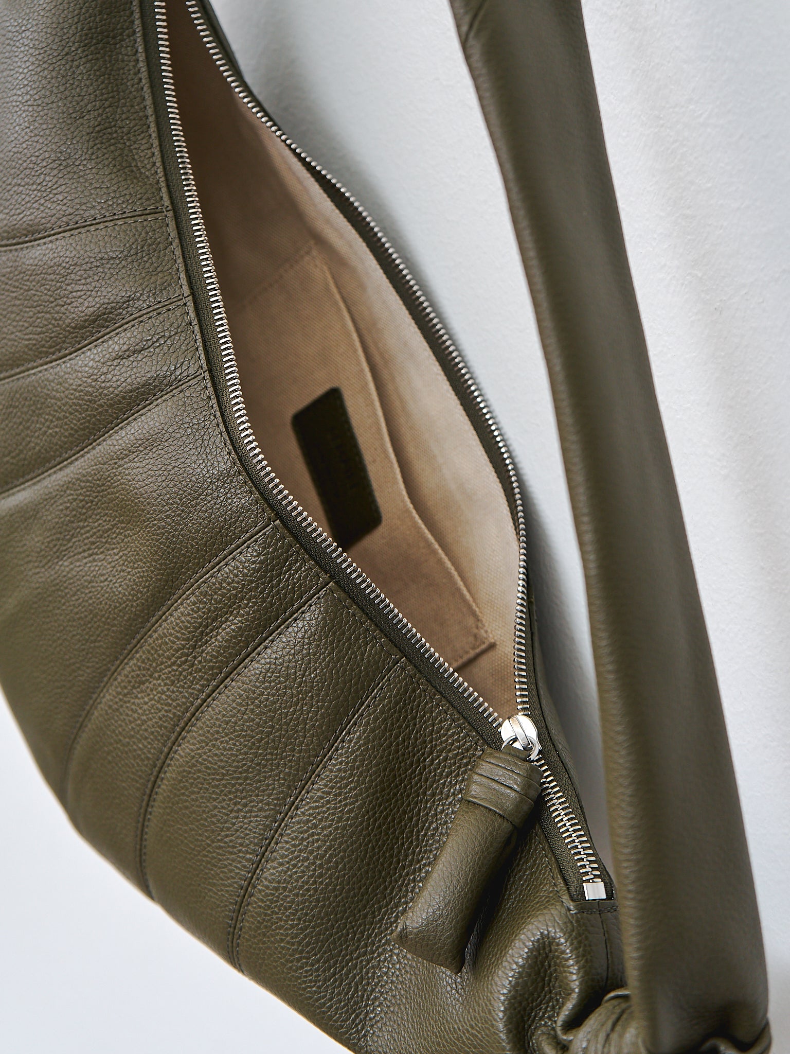 Namu Shop - Lemaire Medium Croissant Bag - Dark Moss (grained leather)