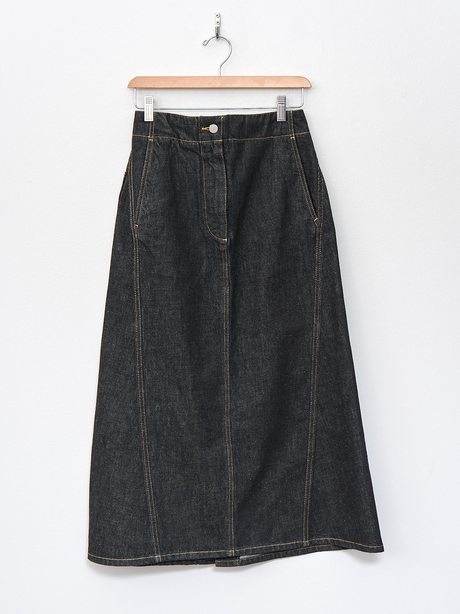 Namu Shop - Studio Nicholson Garner Skirt - Black Denim
