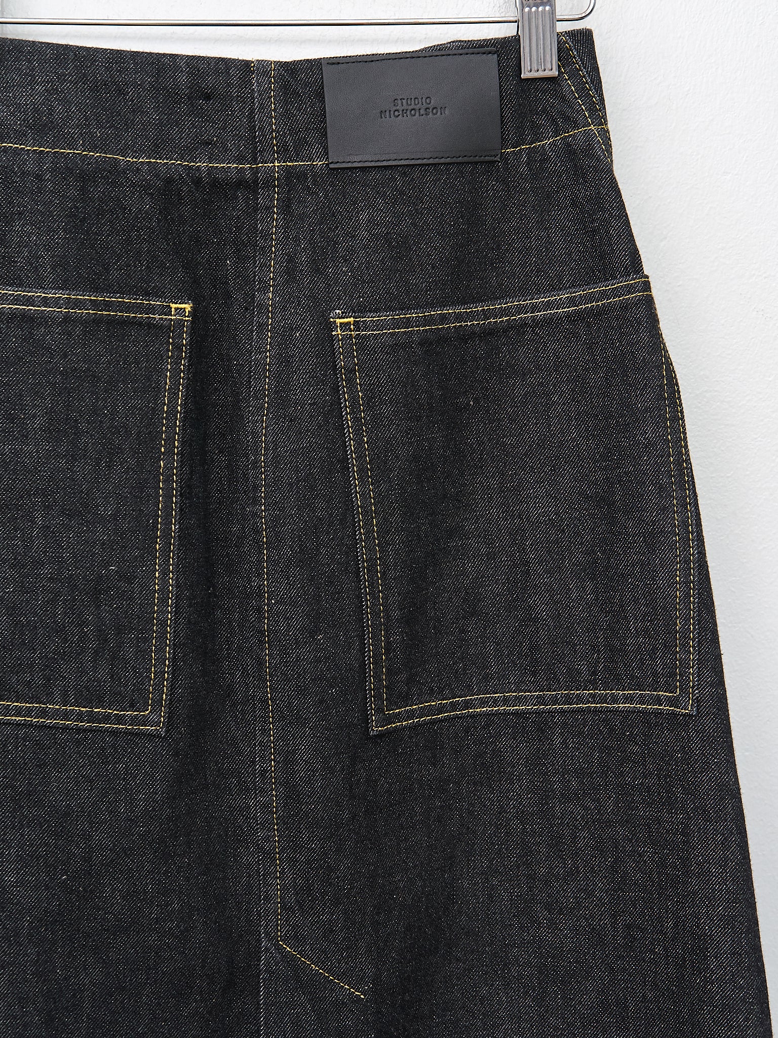 Namu Shop - Studio Nicholson Garner Skirt - Black Denim