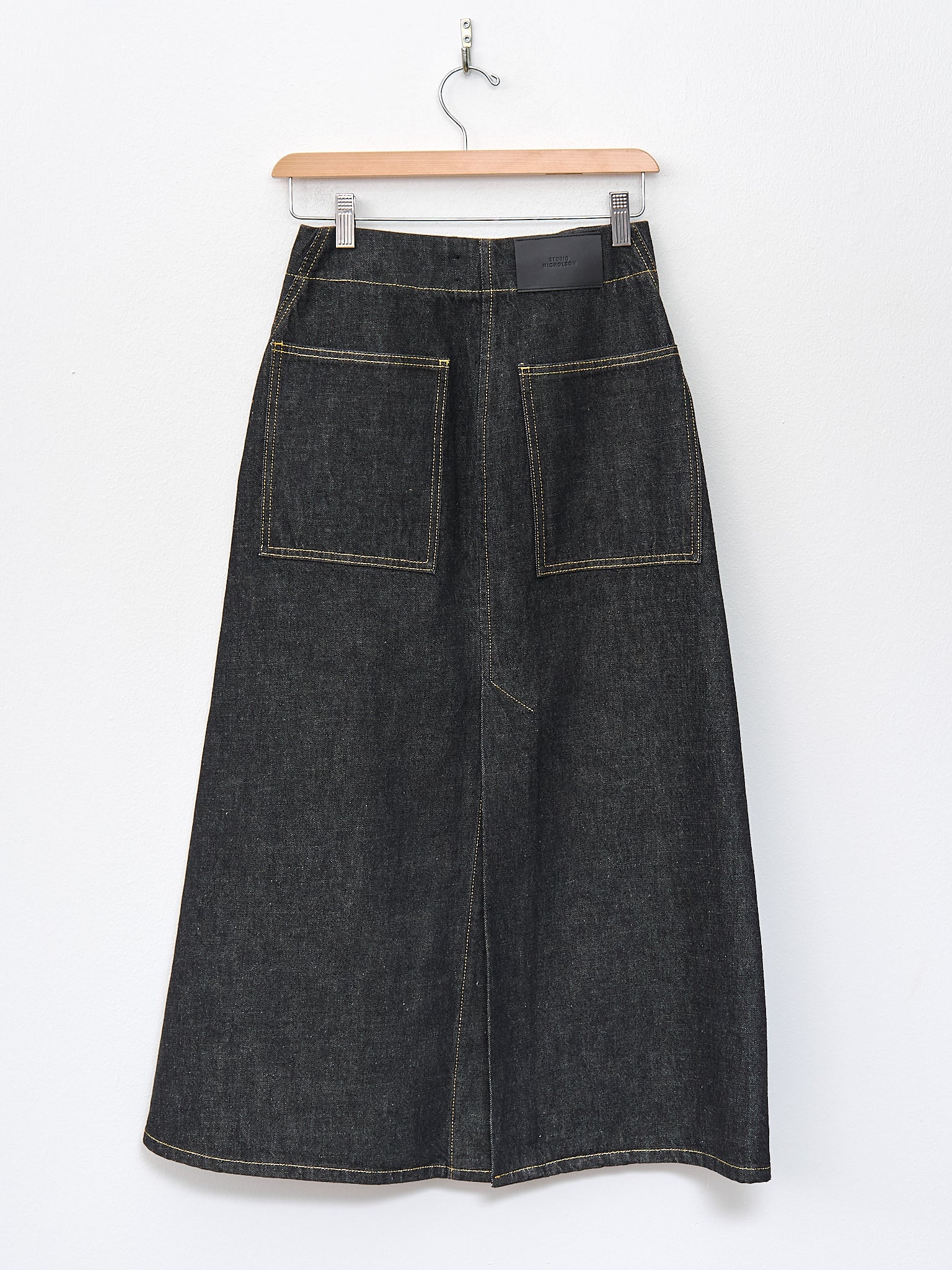 Namu Shop - Studio Nicholson Garner Skirt - Black Denim