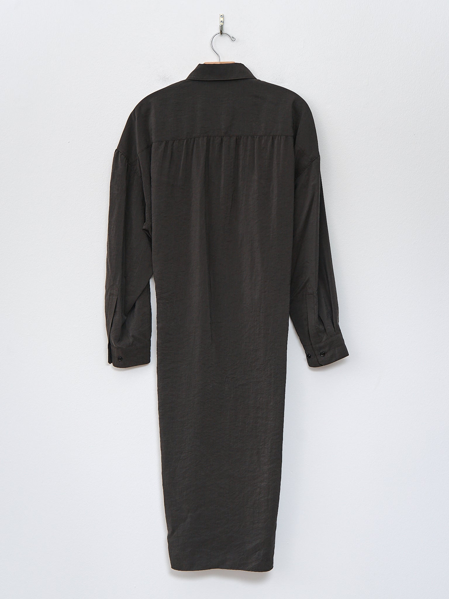 Namu Shop - Lemaire Straight Collar Twisted Dress - Dark Espresso