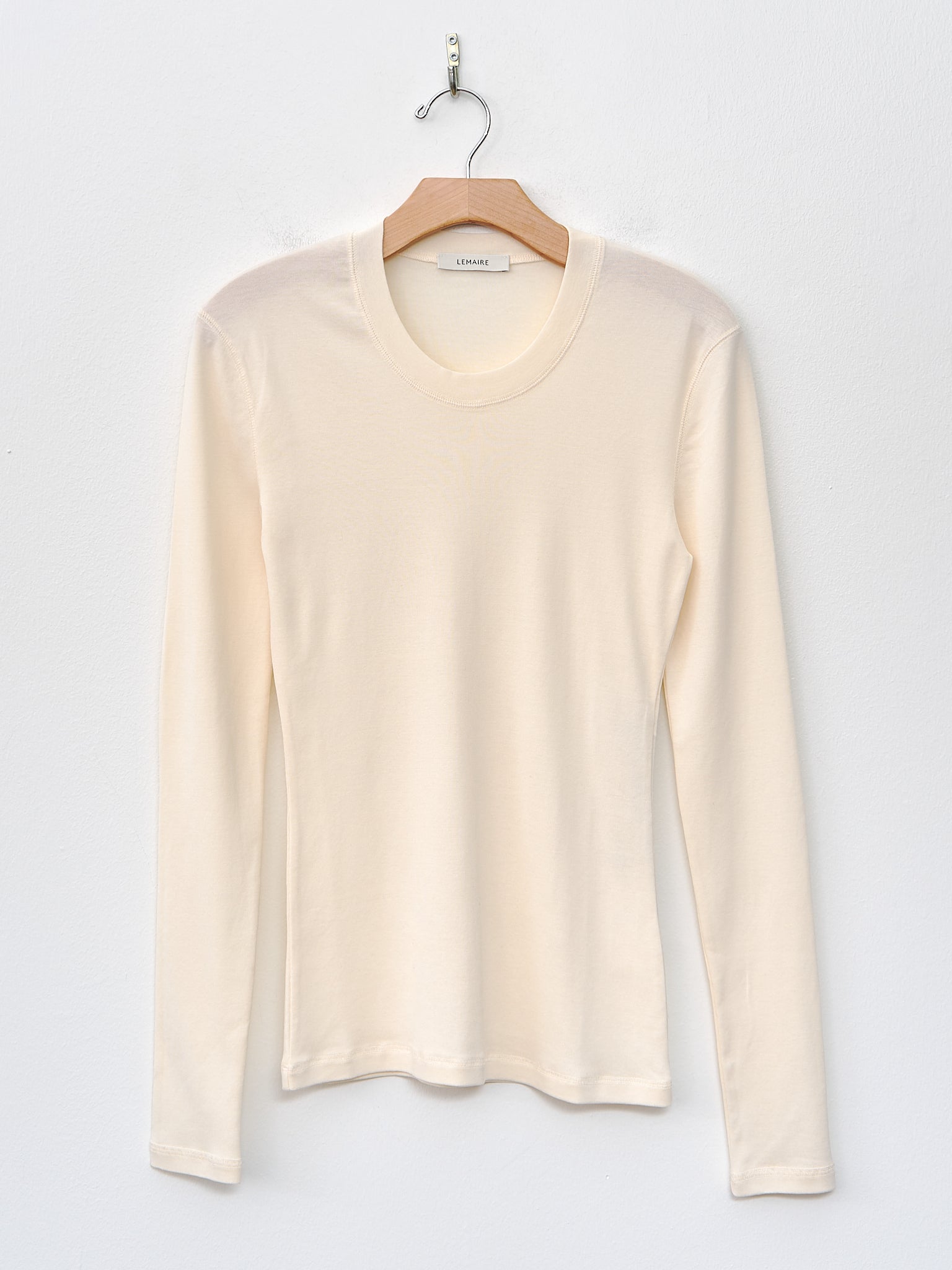 Namu Shop - Lemaire Rib Long Sleeve T-Shirt - Light Cream